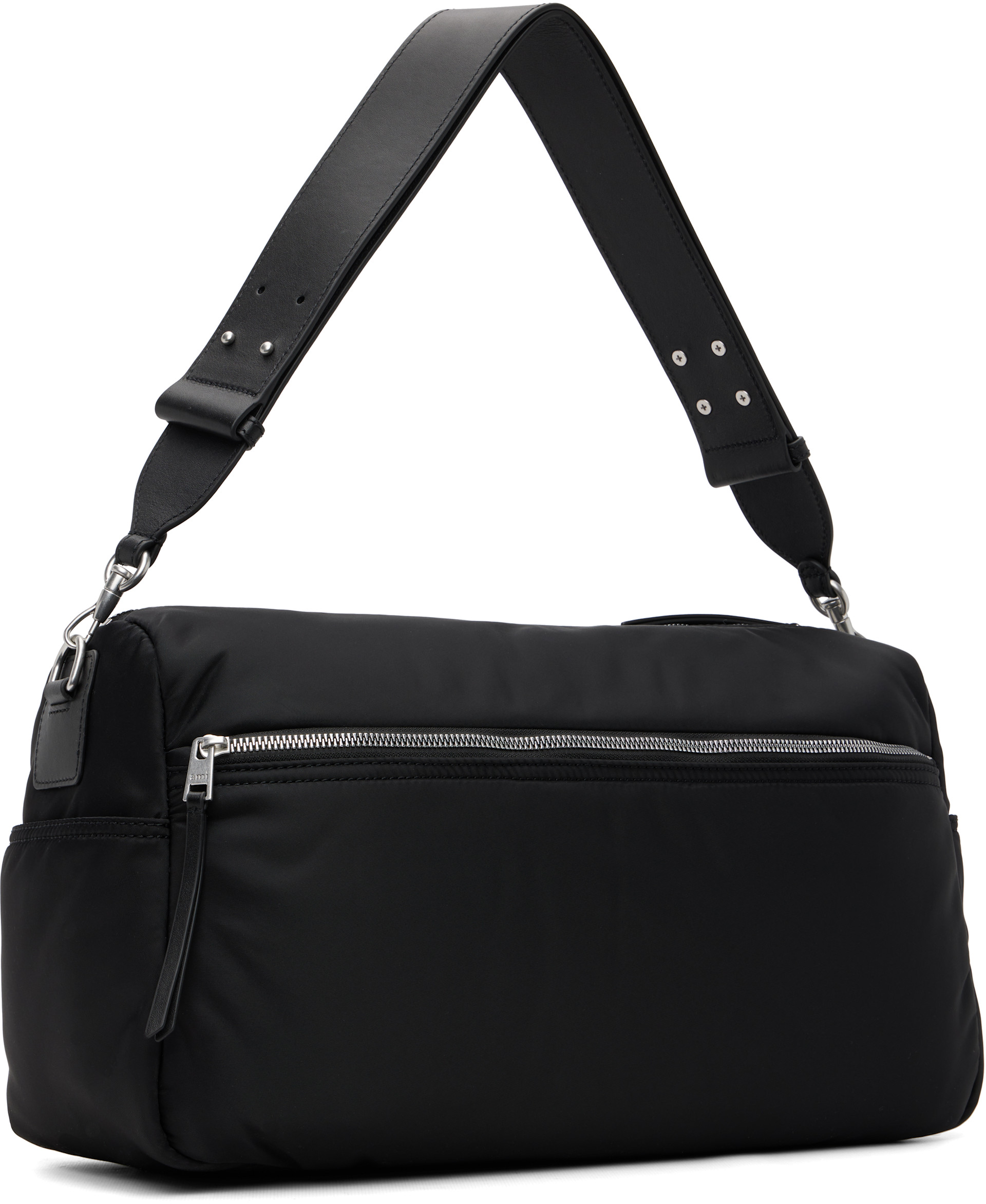 AMI Paris: ブラック ラージ Nylon Marcel ダッフルバッグ | SSENSE 日本 AMI Paris: ブラック ラージ Nylon Marcel ダッフルバッグ | SSENSE 日本
