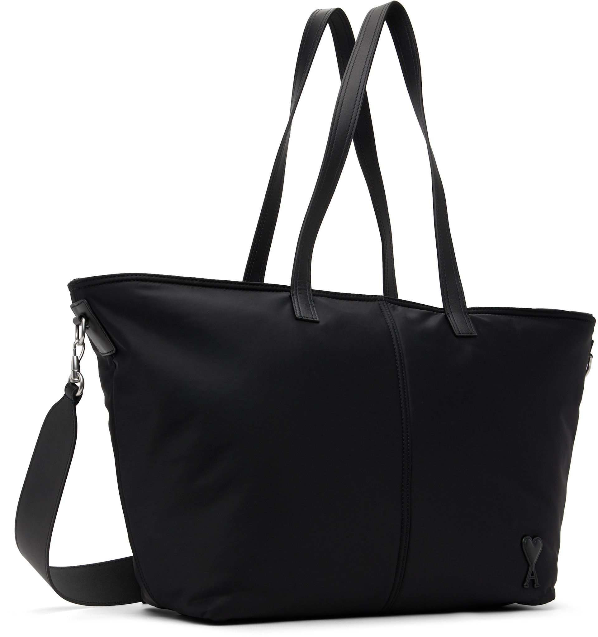 AMI Paris - Black Nylon Marcel Small Shopping Tote