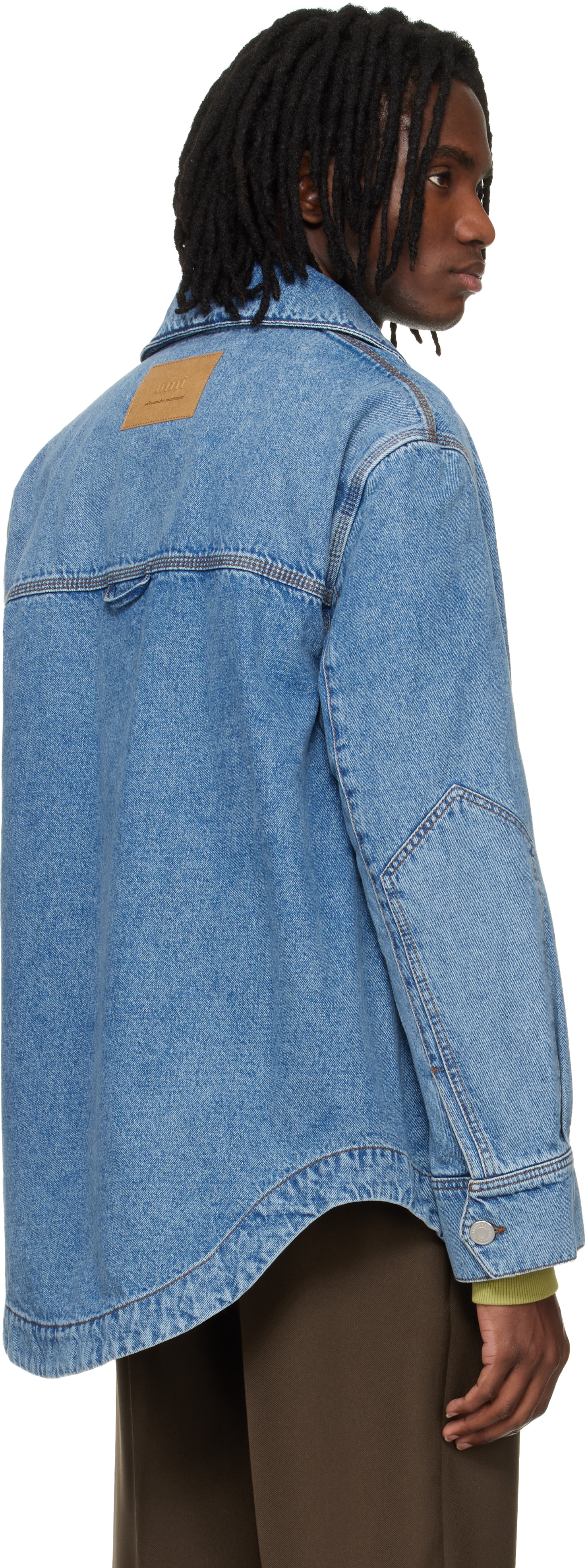 AMI Paris: ブルー Ami de Coeur コットン デニム ワークジャケット