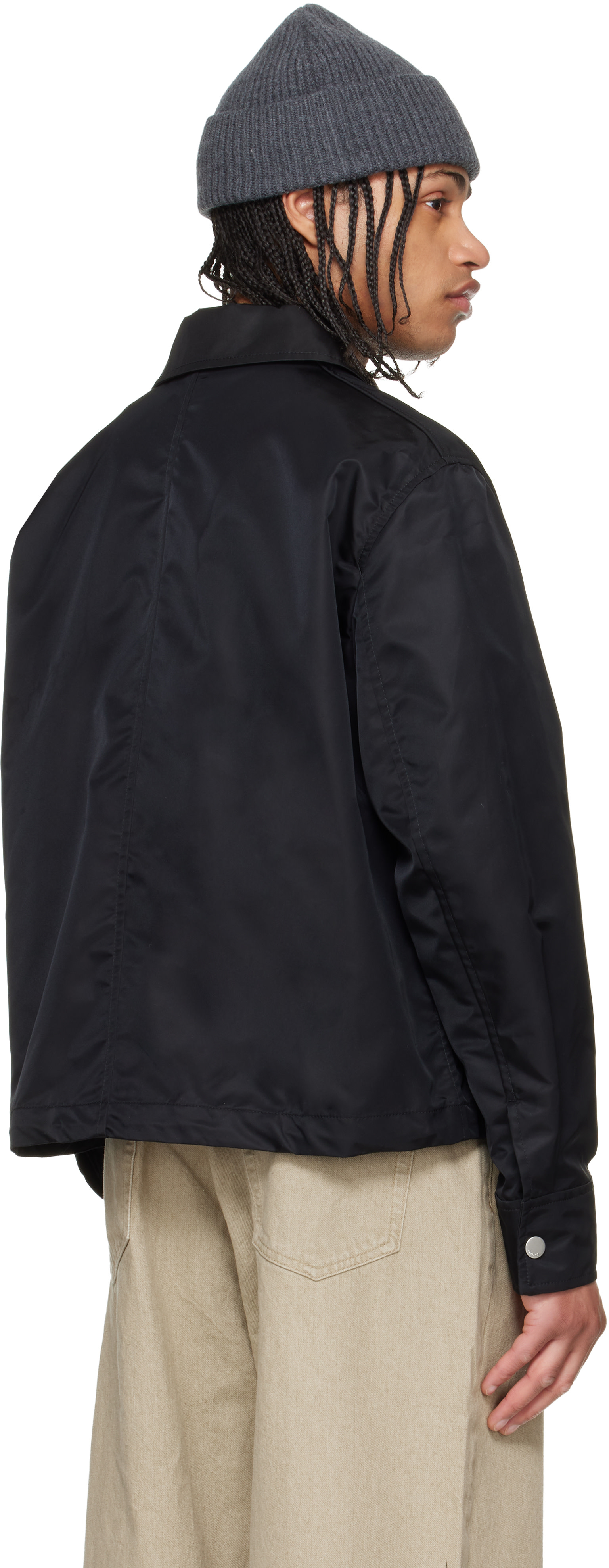 AMI Paris: ブラック Nylon 'Ami De Coeur' スタッズ ボタン