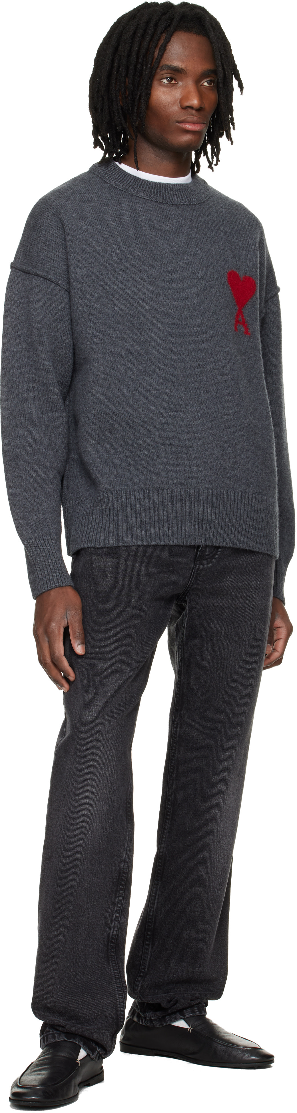 AMI Paris - Black Cotton Classic Fit Jeans