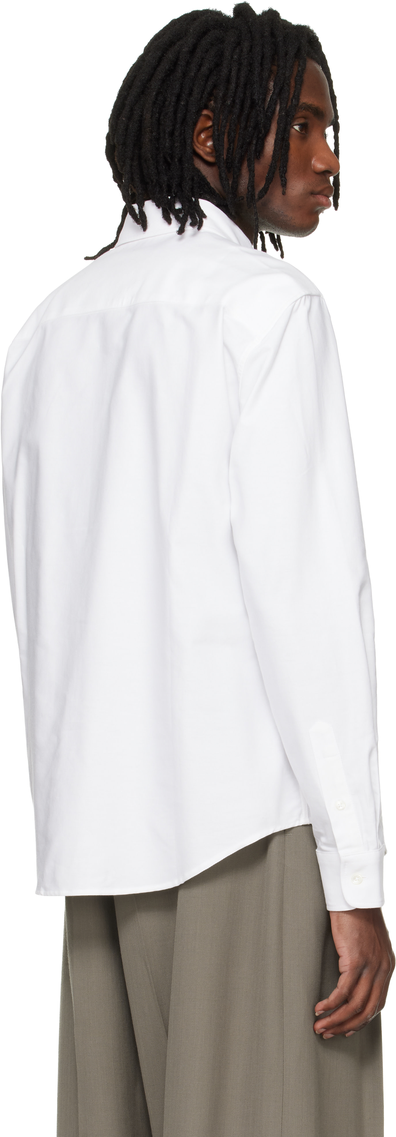 AMI Paris: ホワイト Classic Embroidered ADC ボタンダウンカラー
