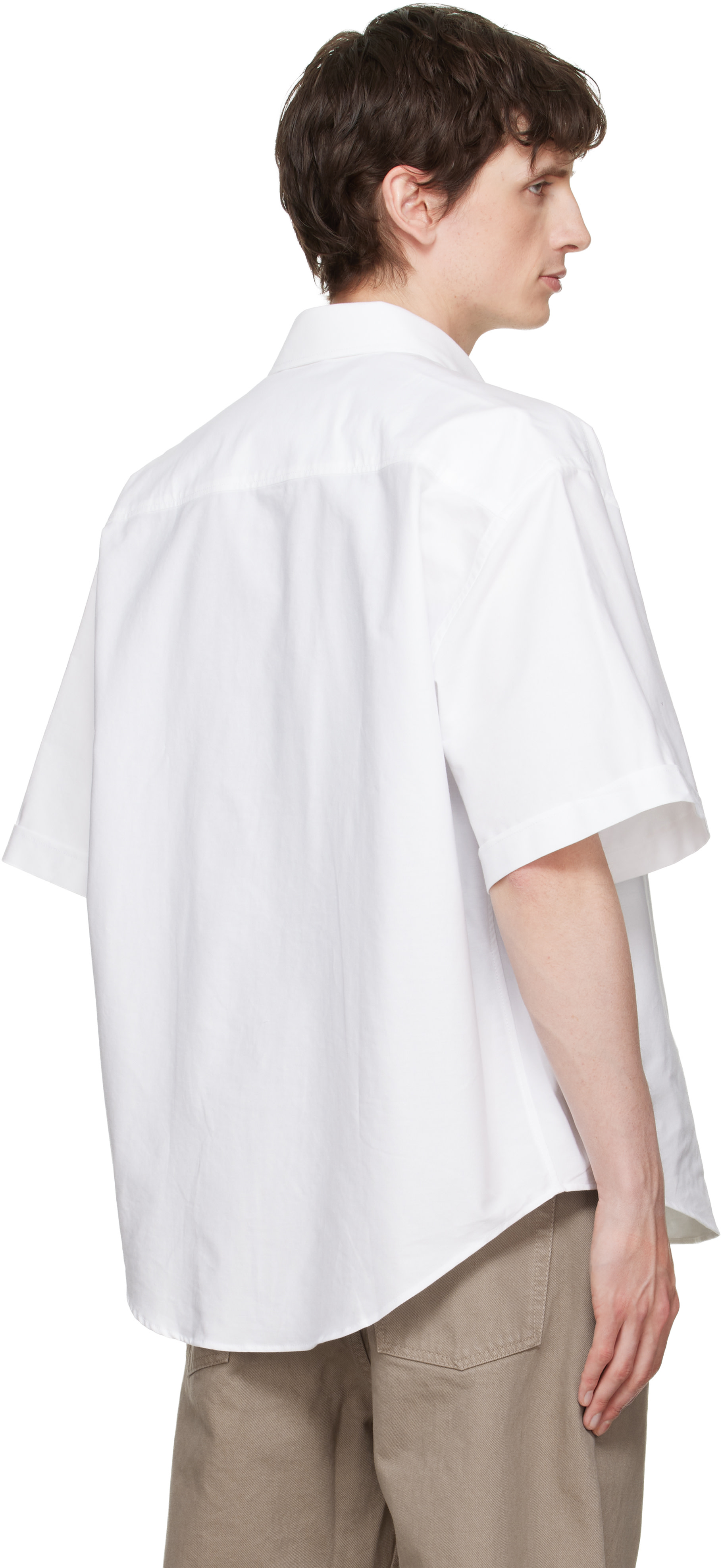 AMI Paris: White Boxy Embroidered 'Ami de Coeur' Shirt | SSENSE