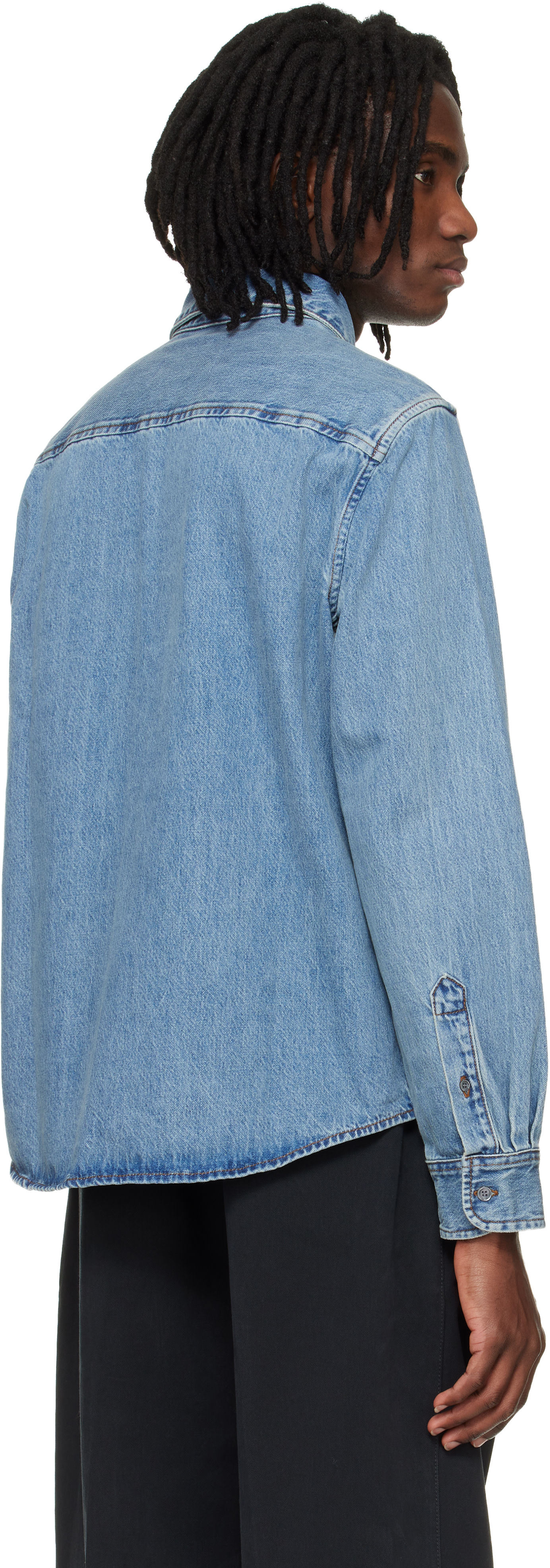 AMI Paris: ブルー Ami de Coeur コットン デニムシャツ | SSENSE 日本