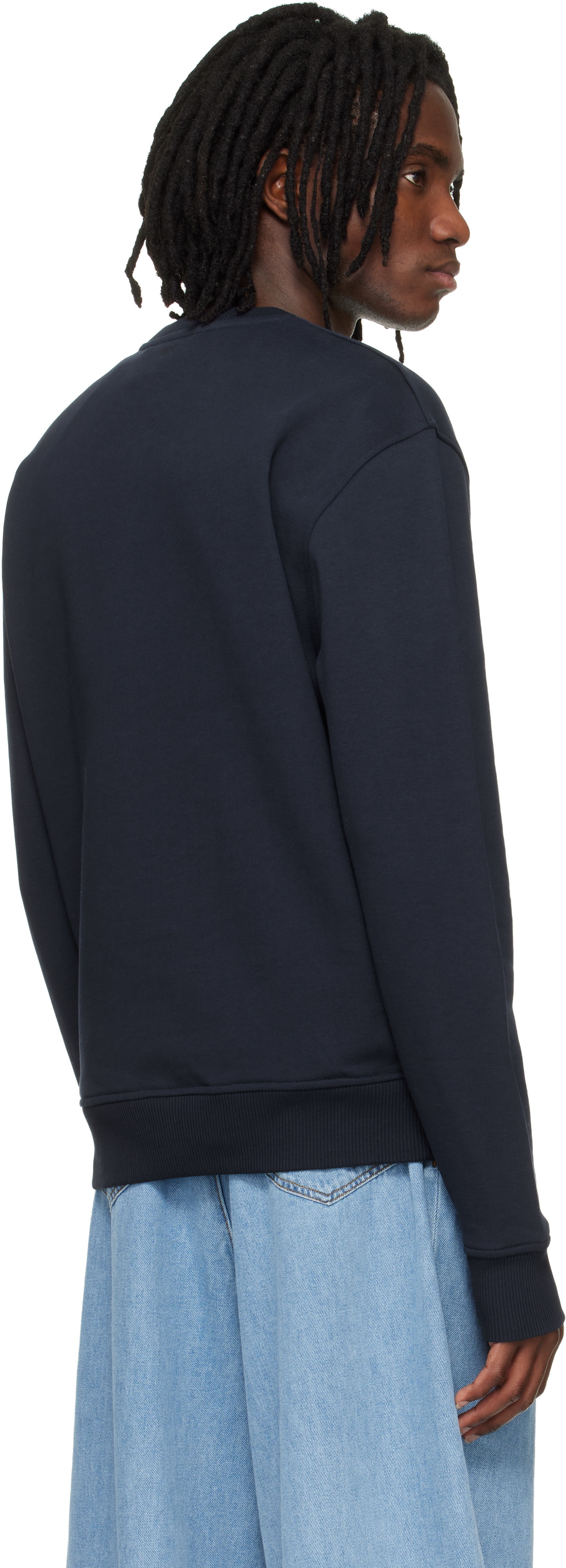 AMI Paris: Navy Cotton Ami de Coeur Sweatshirt | SSENSE