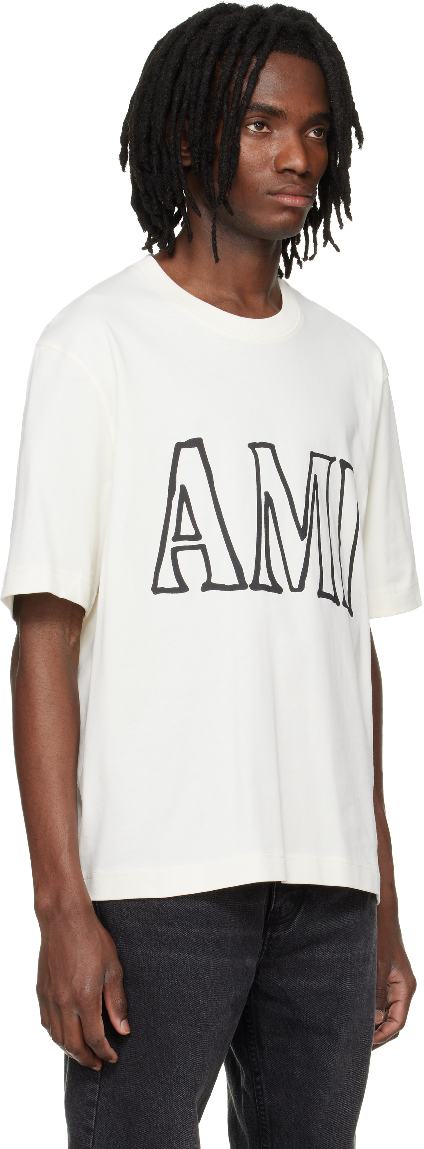 Ami Paris Tシャツ　ホワイト　白　オーガニックコットンジャージ Ami De Coeur Tシャツ ホワイト | AMI PARIS