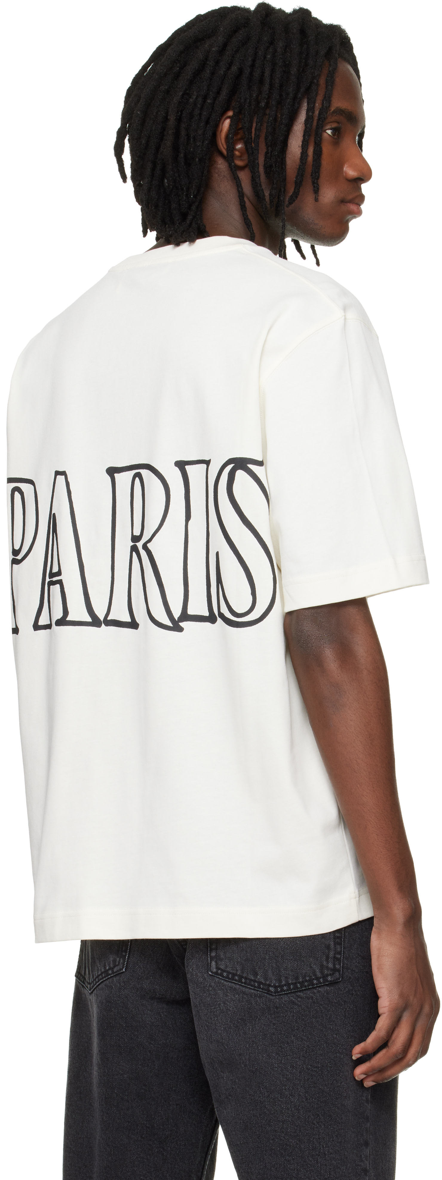 AMI Paris: Off-White Cotton Ami Paris Print T-shirt | SSENSE