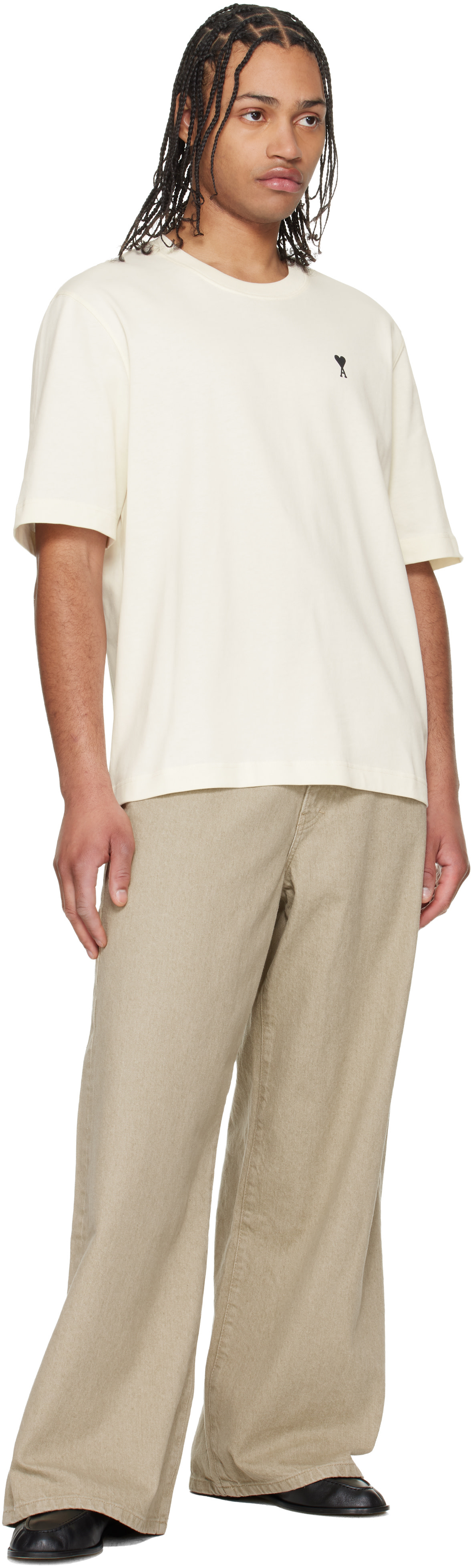 AMI Paris: White Cotton Place des Victoires Print T-shirt | SSENSE