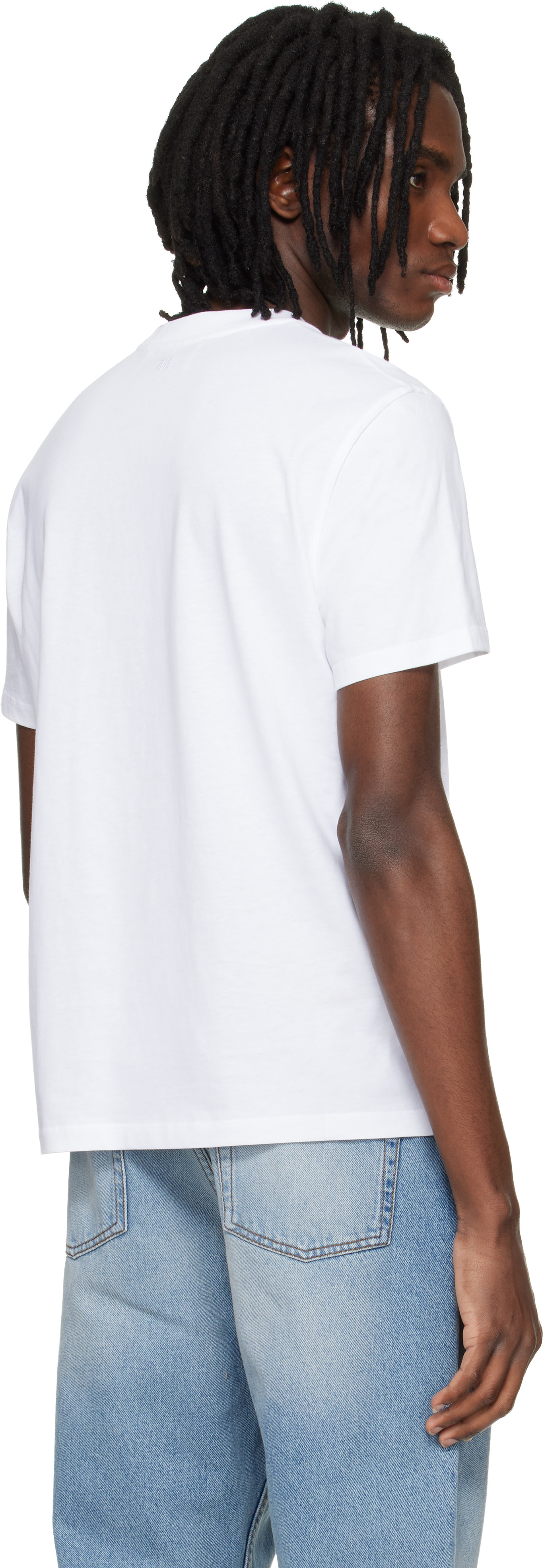 AMI Paris: White Cotton Ami de Coeur T-shirt | SSENSE