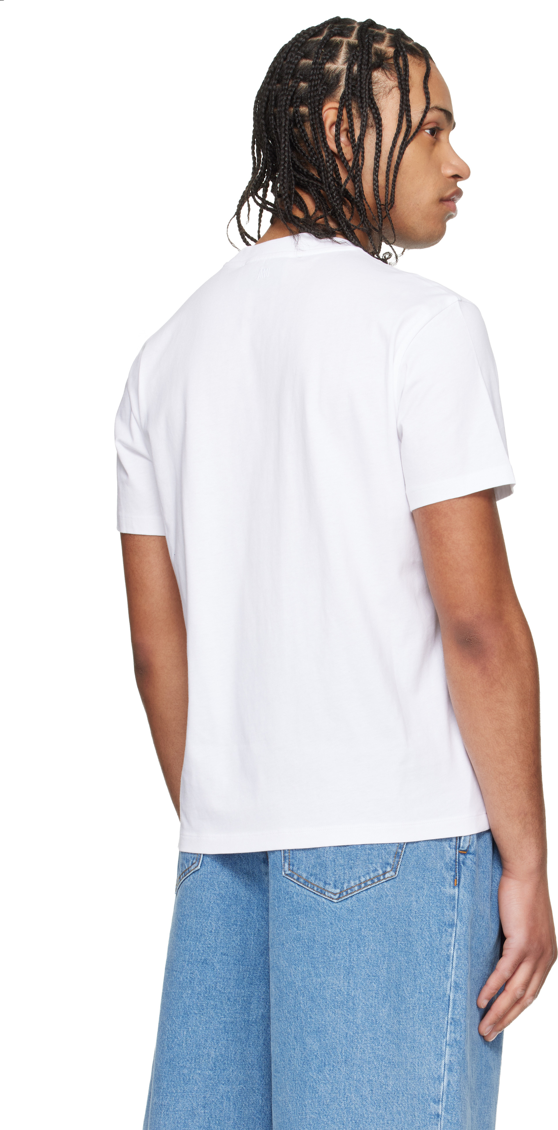 AMI Paris: ホワイト Ami de Coeur コットン Tシャツ | SSENSE 日本