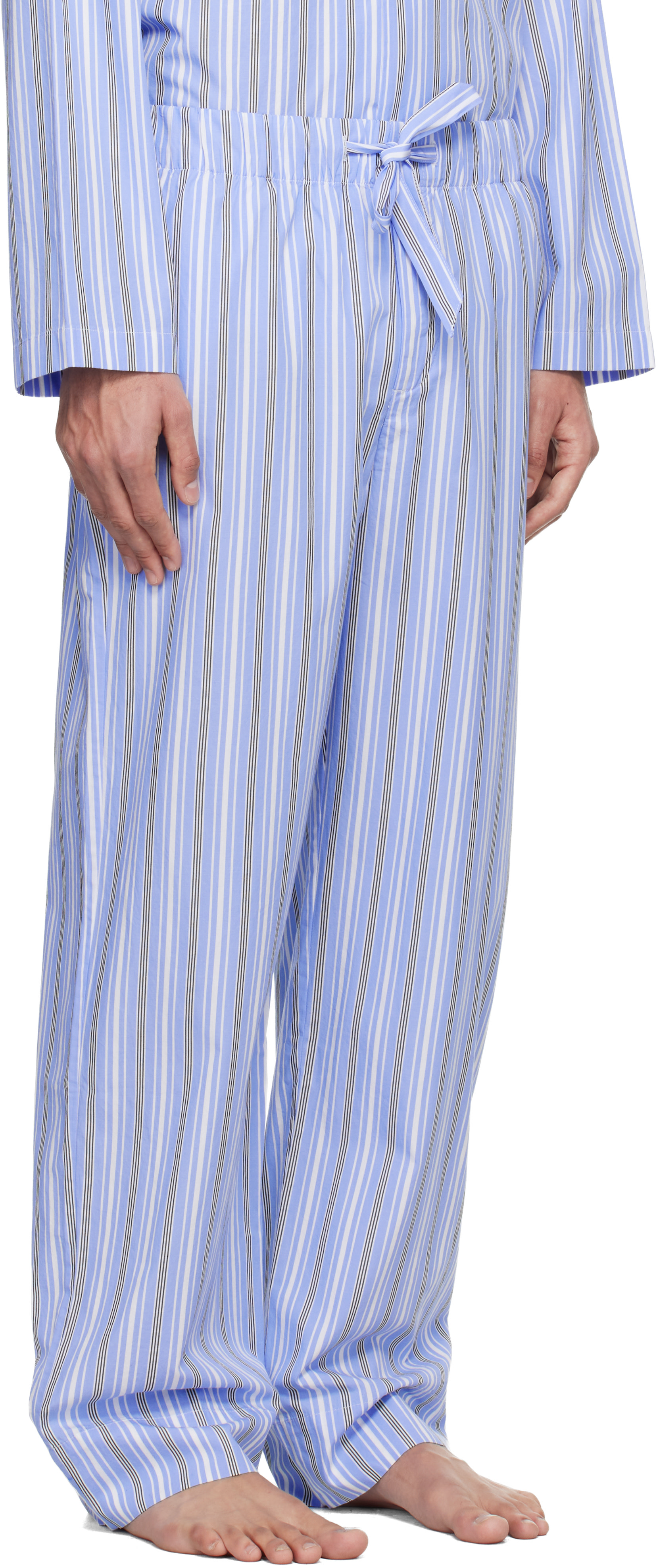 Tekla - Blue & White Poplin Pyjama Pants