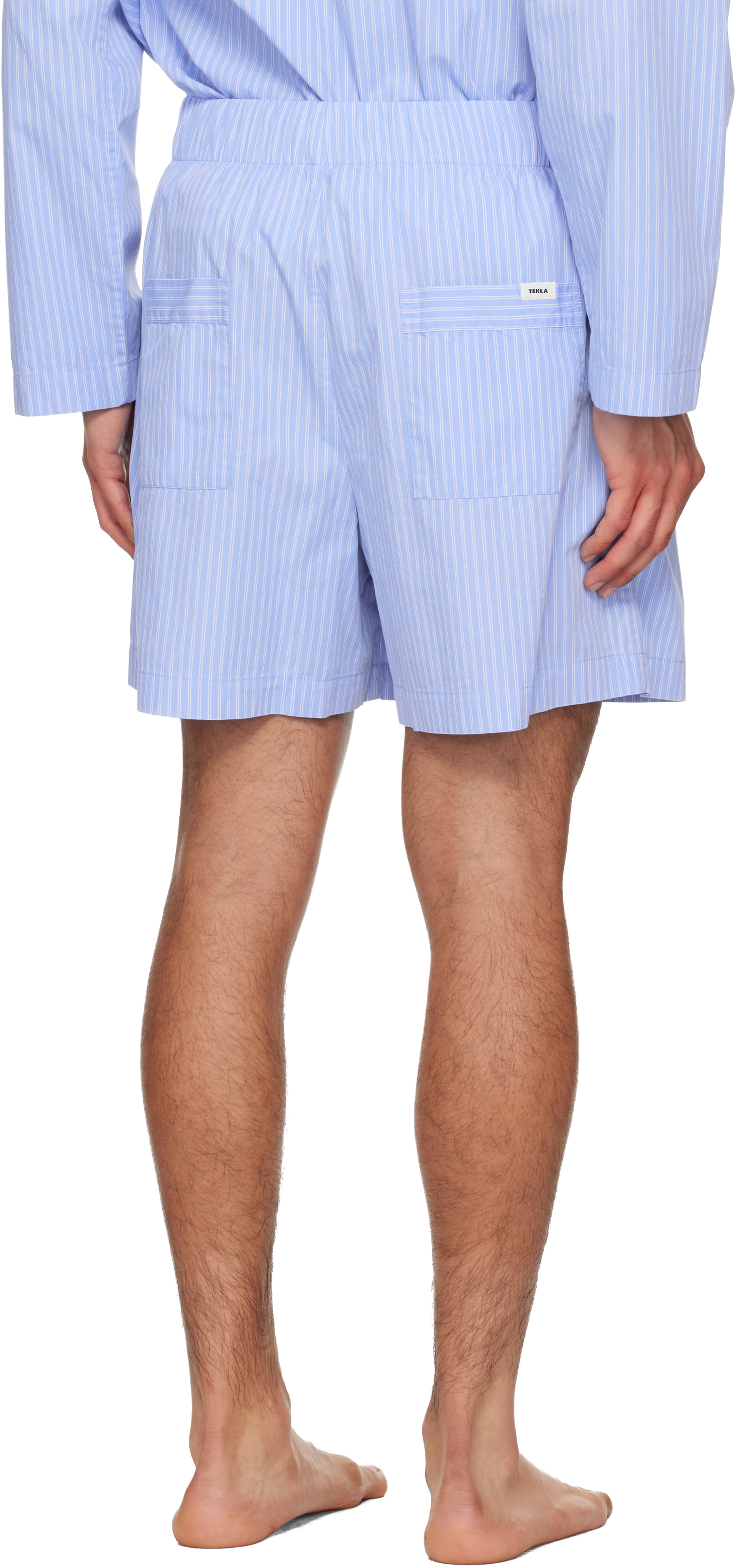 Tekla - Short de pyjama bleu en popeline