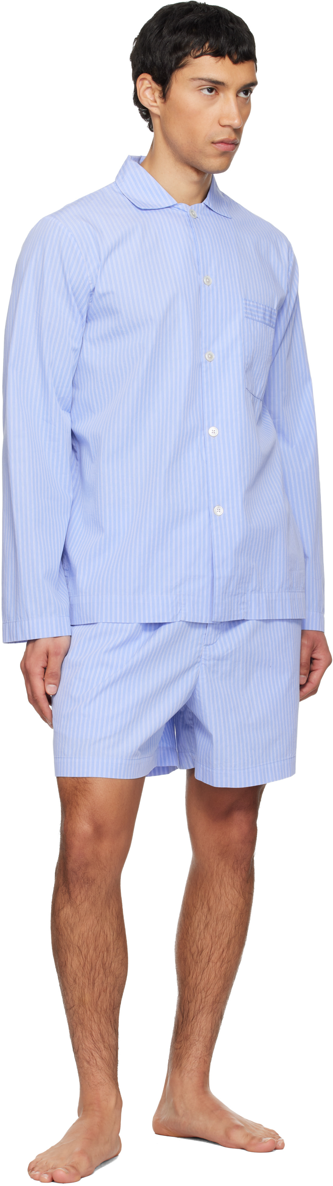 Tekla - Short de pyjama bleu en popeline