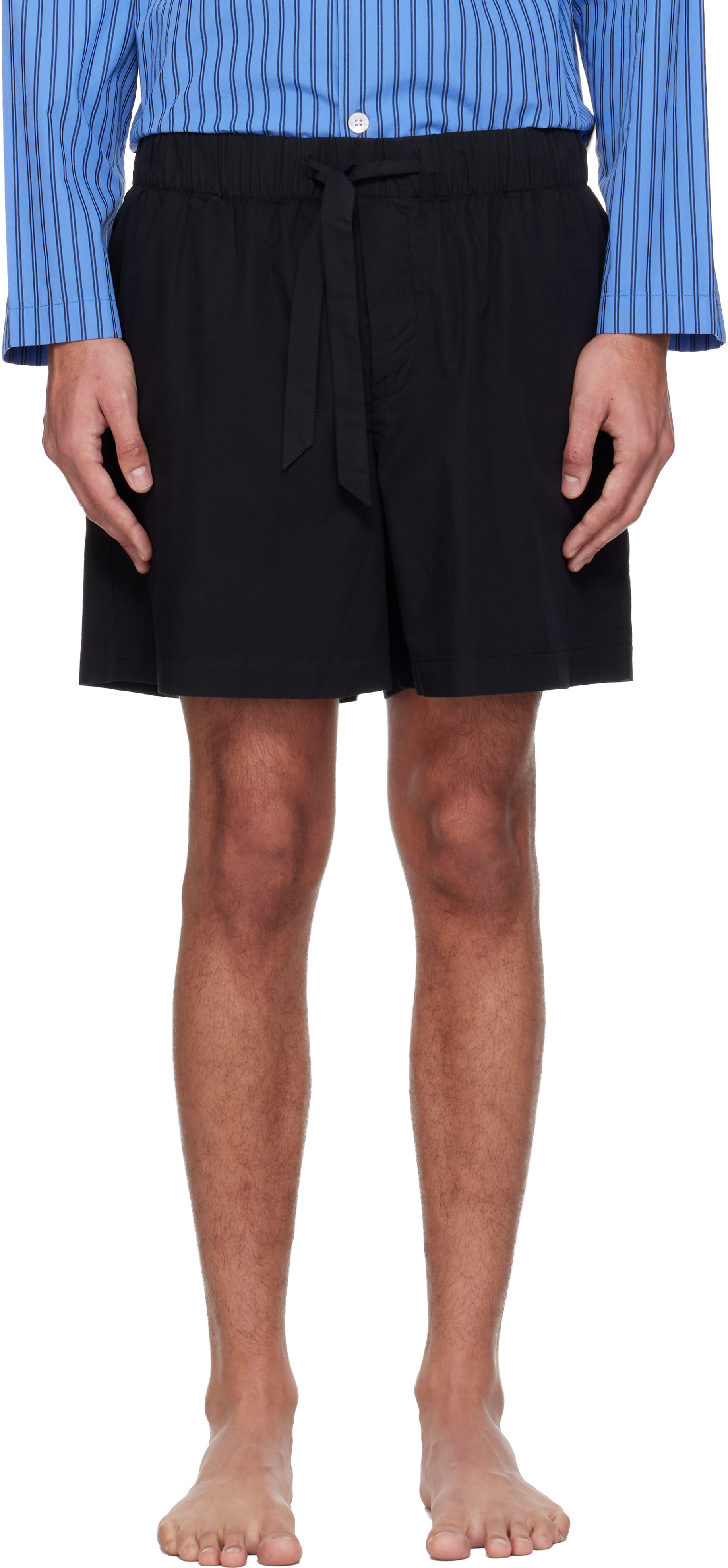 Tekla - Short de pyjama noir en popeline