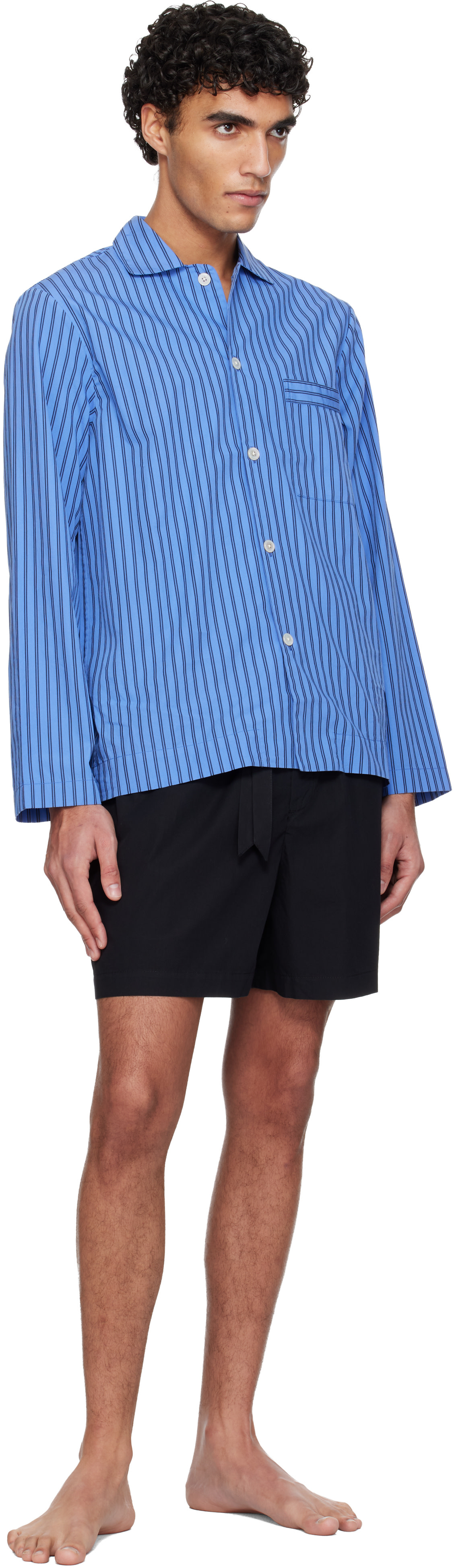 Tekla - Short de pyjama noir en popeline