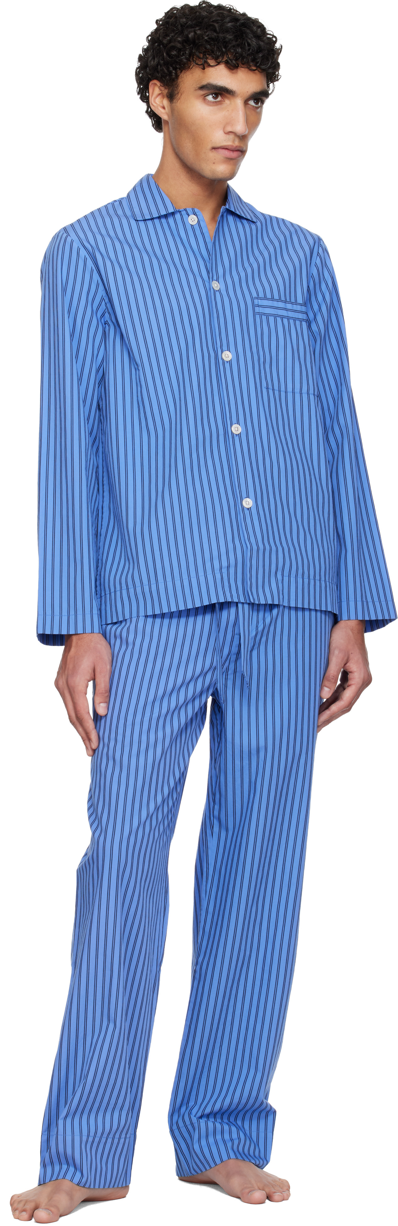 Tekla - Blue Poplin Pyjama Pants