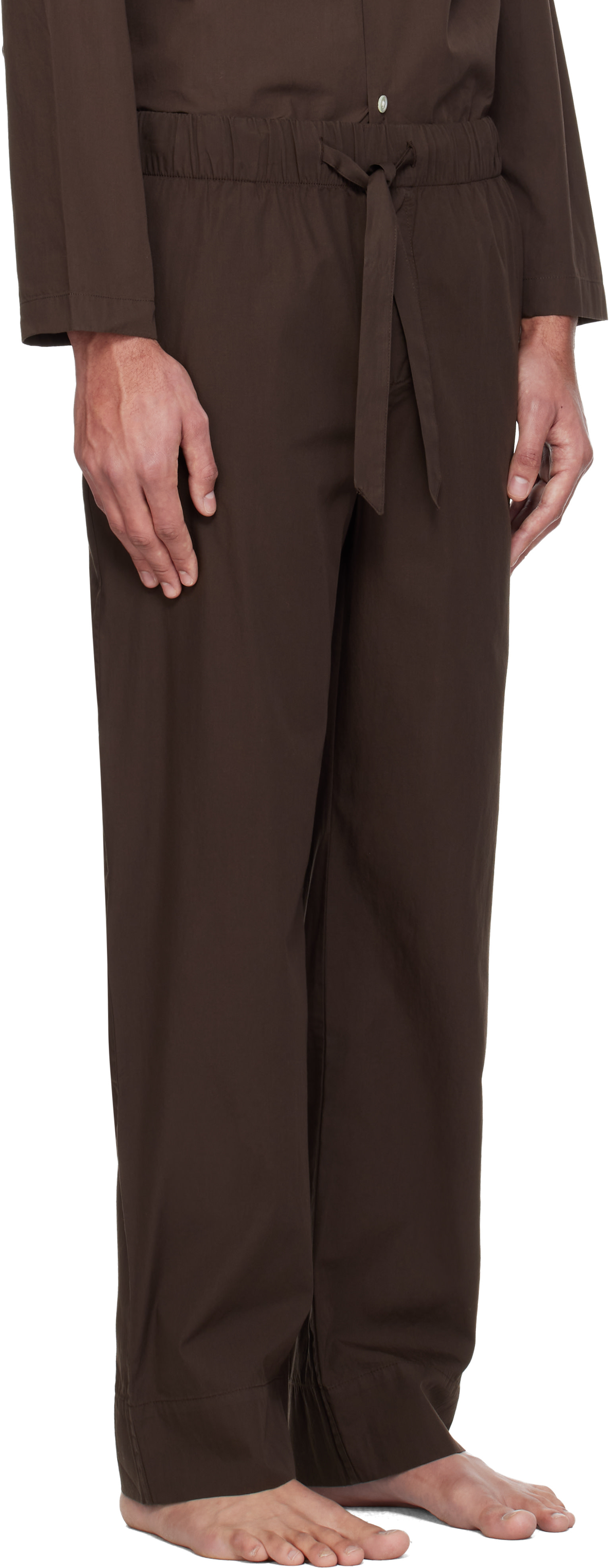 Tekla - Brown Poplin Pyjama Pants