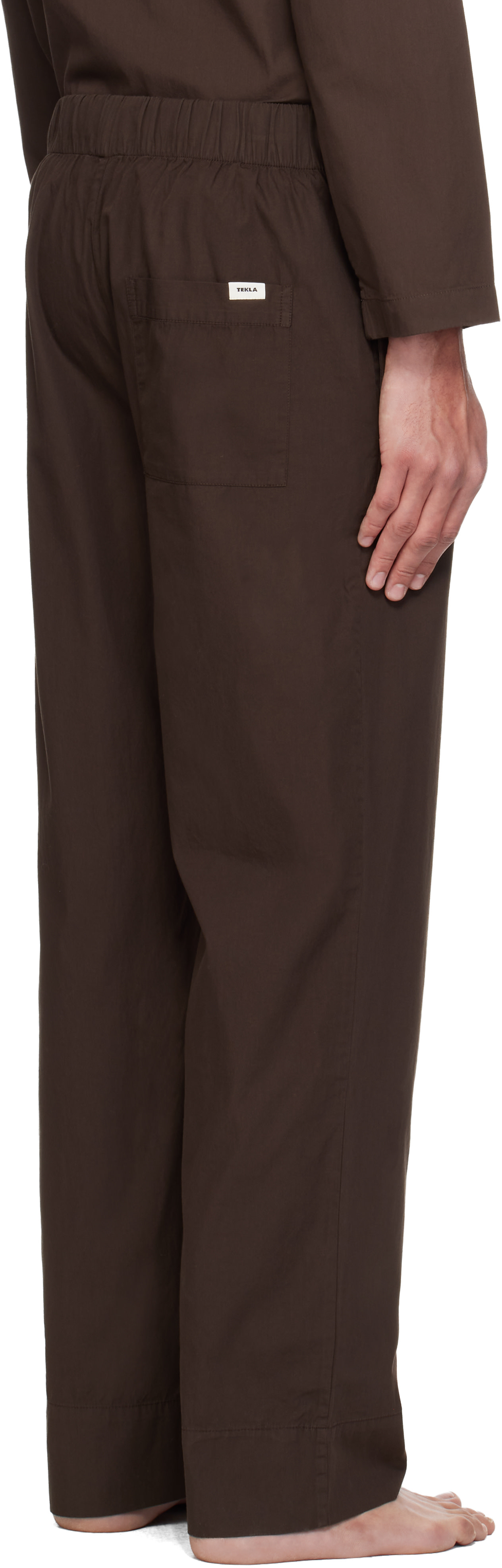 Tekla - Brown Poplin Pyjama Pants