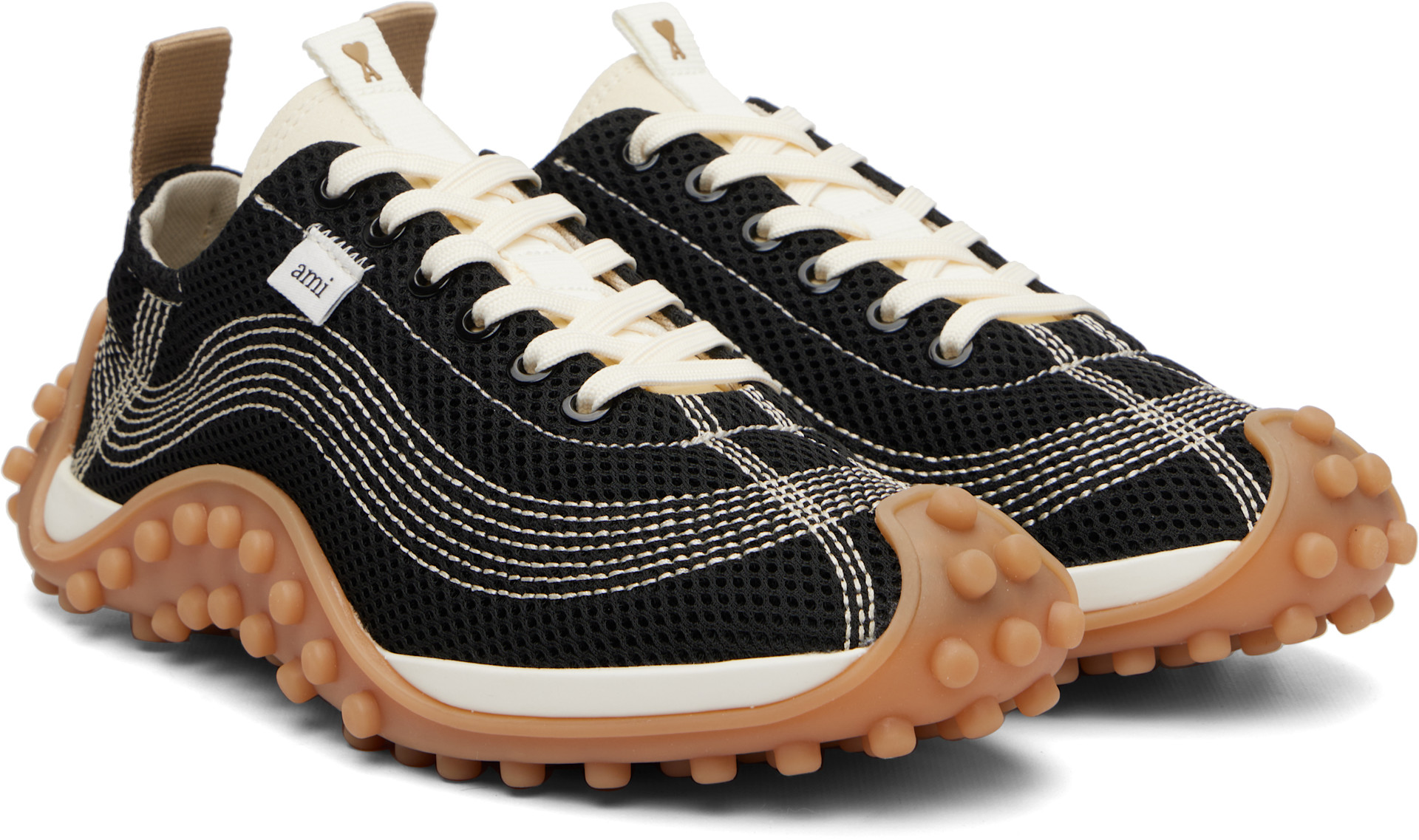 AMI Paris - Black Mirage Mesh Sneakers