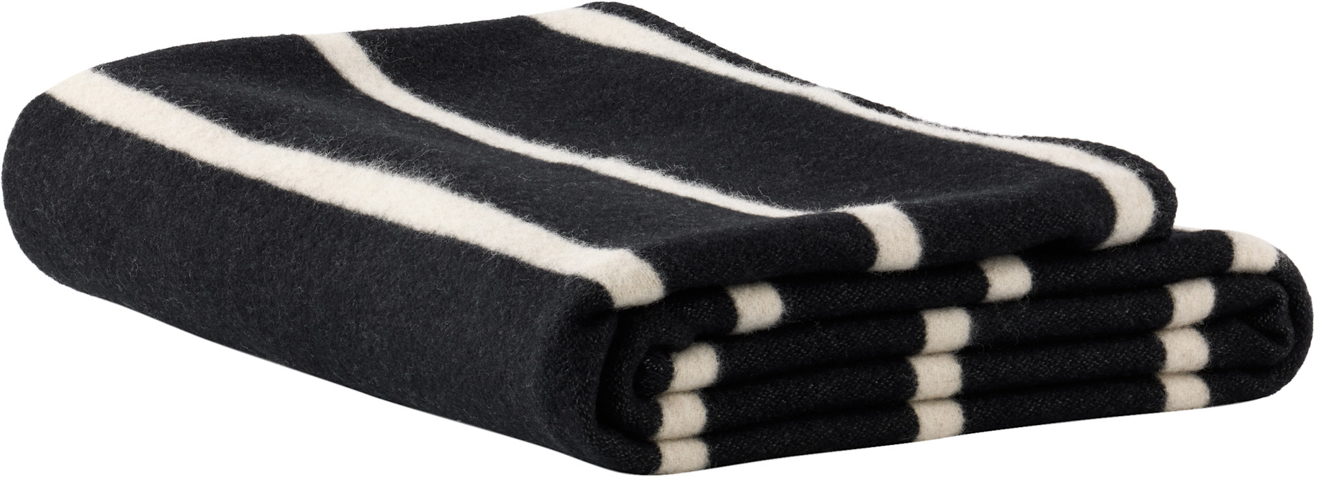 Tekla - Black & Off-White Lambswool Blanket