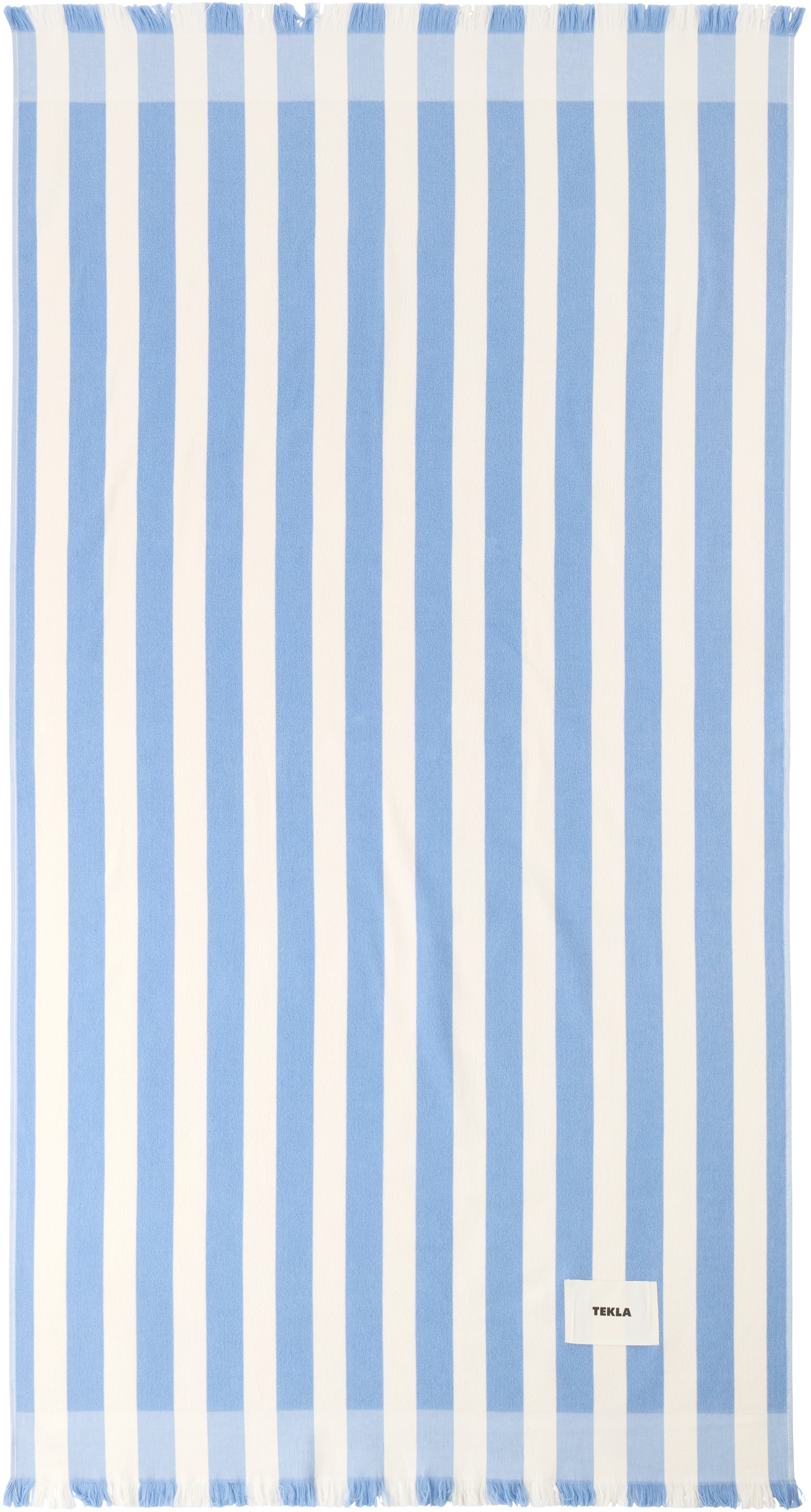 Tekla - Serviette de plage bleu et blanc à rayures