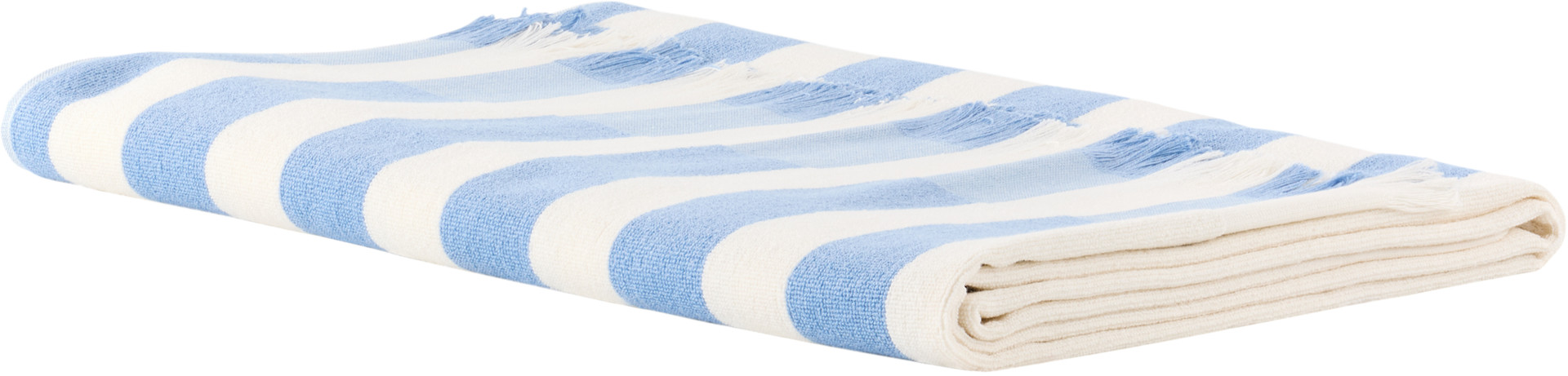 Tekla - Serviette de plage bleu et blanc à rayures