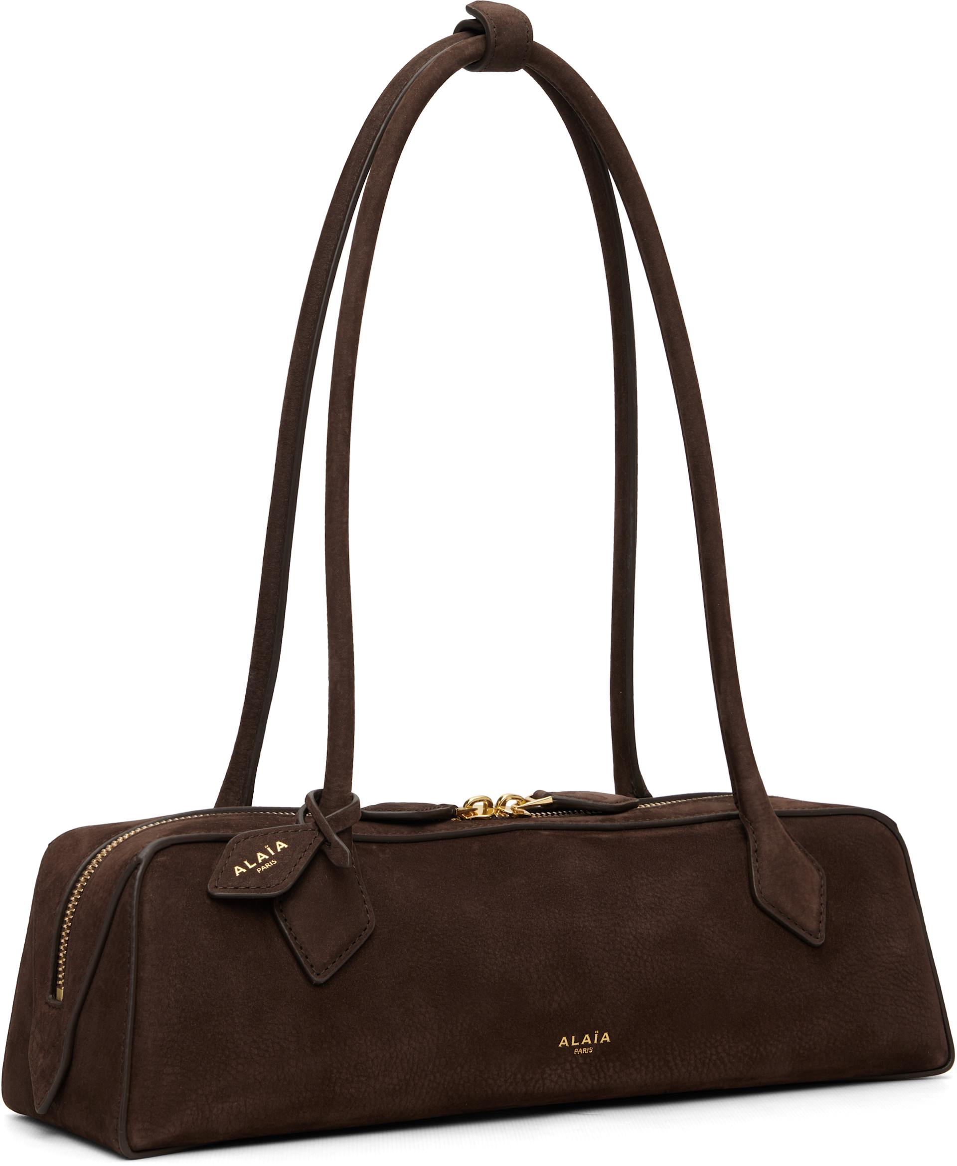 ALAÏA - Moyen sac 'Le teckel' brun