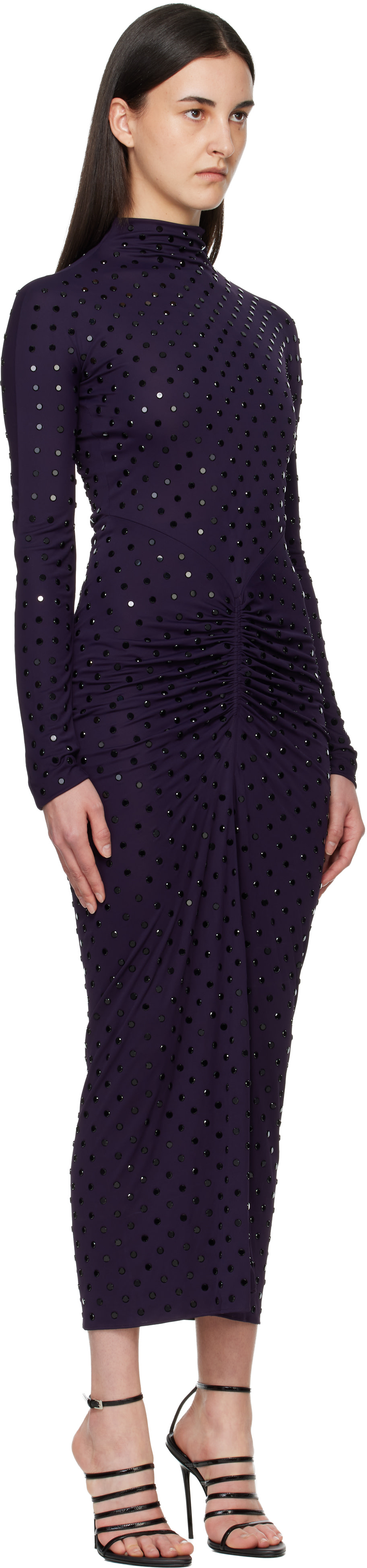alaia long dress Alaa Ruched Jersey Maxi Dress - Women - Black Dresses