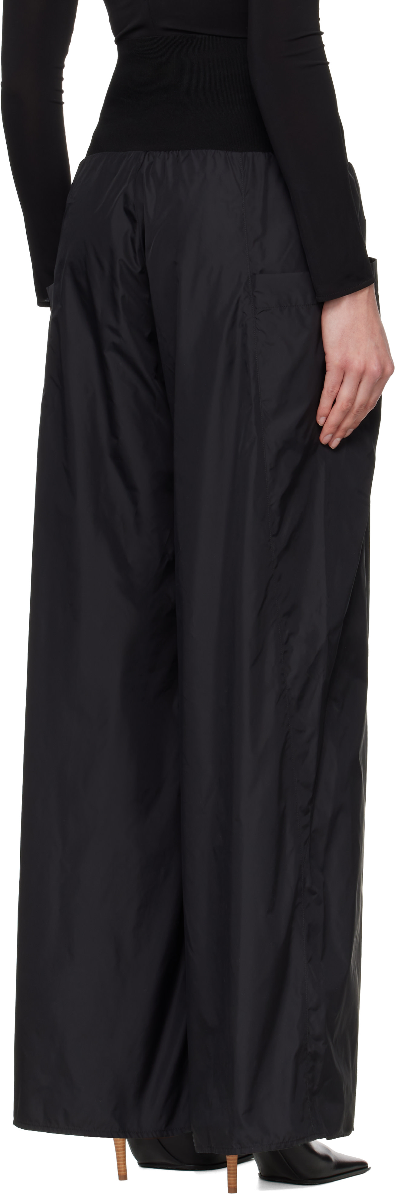ALAÏA: Black Nylon Track Pants | SSENSE
