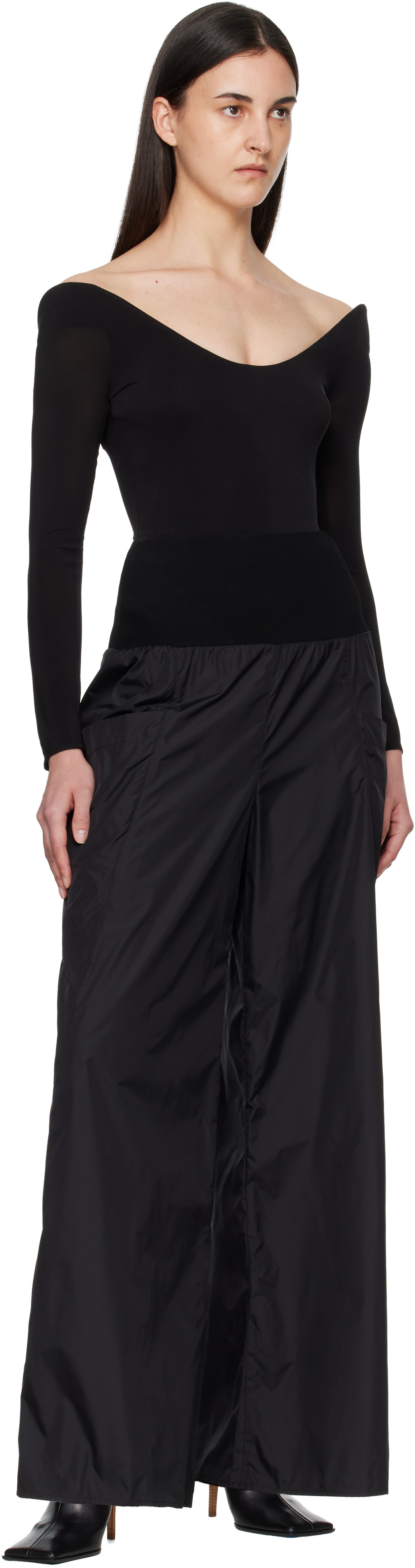 ALAÏA: Black Nylon Track Pants | SSENSE