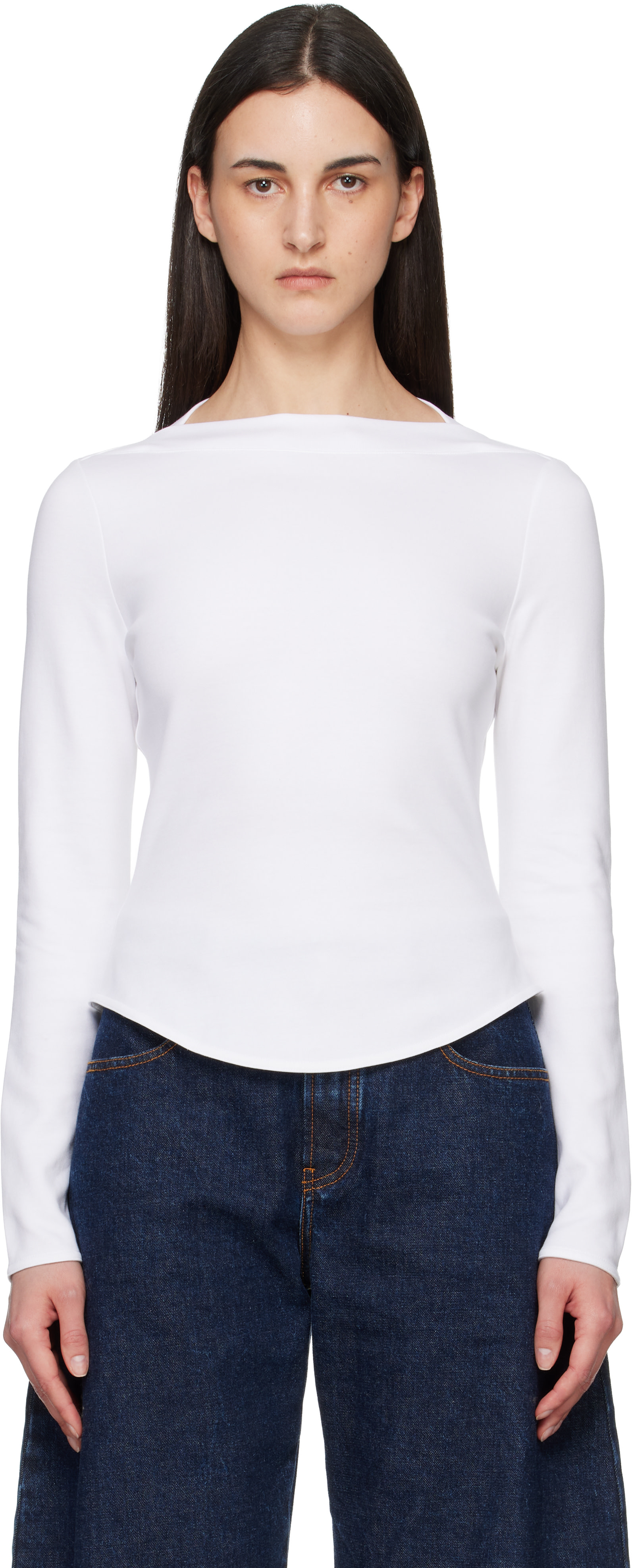 ALAÏA - T-shirt blanc en coton