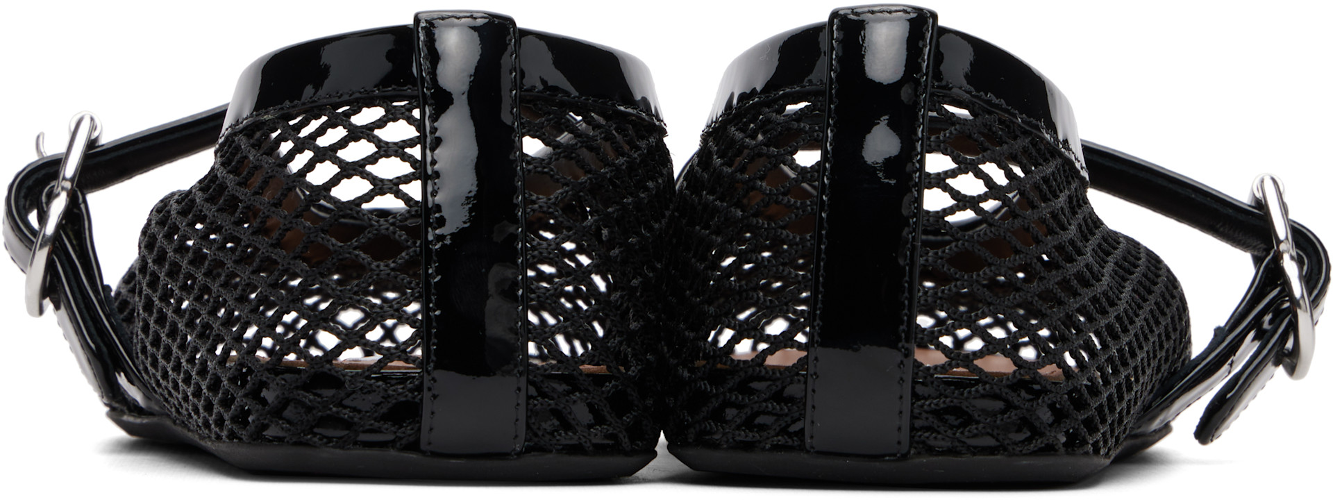 ALAÏA: ブラック フィッシュネット フラットシューズ | SSENSE 日本