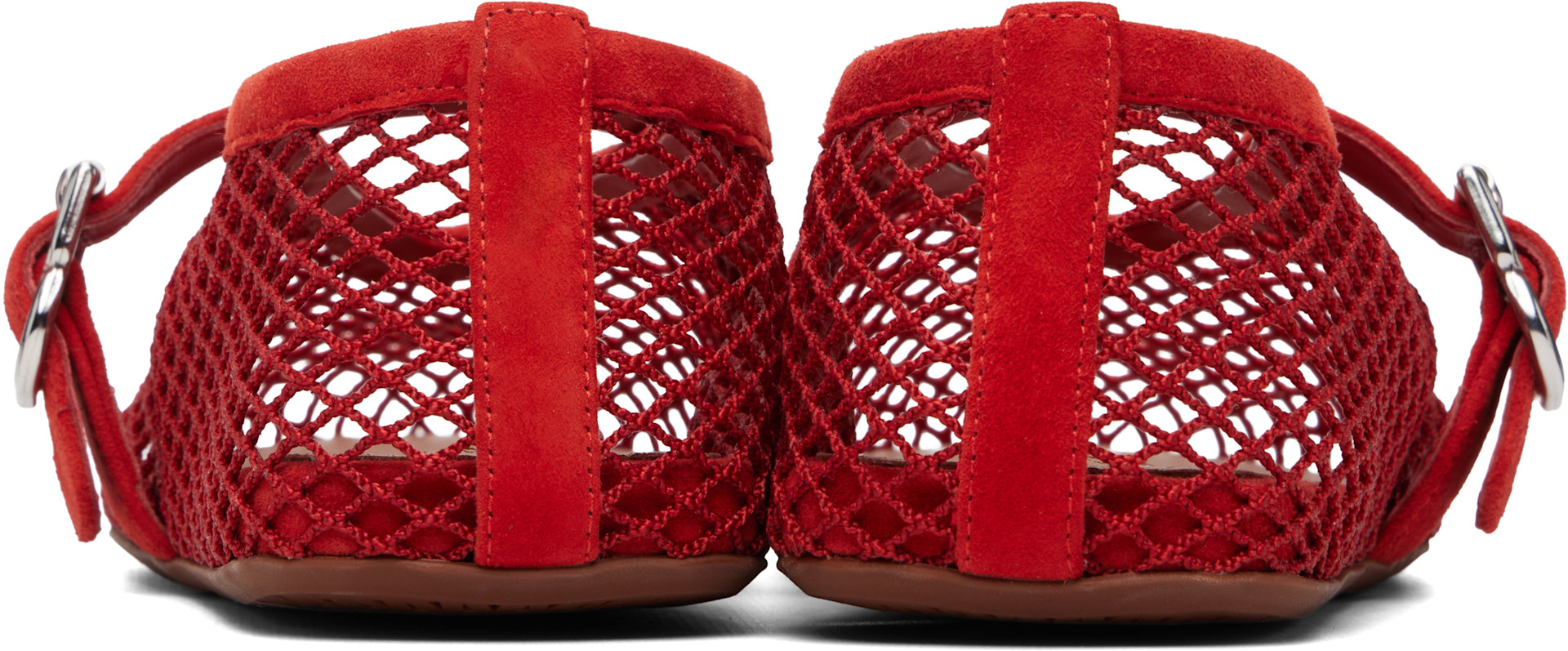 ALAÏA - Ballerines orange en résille