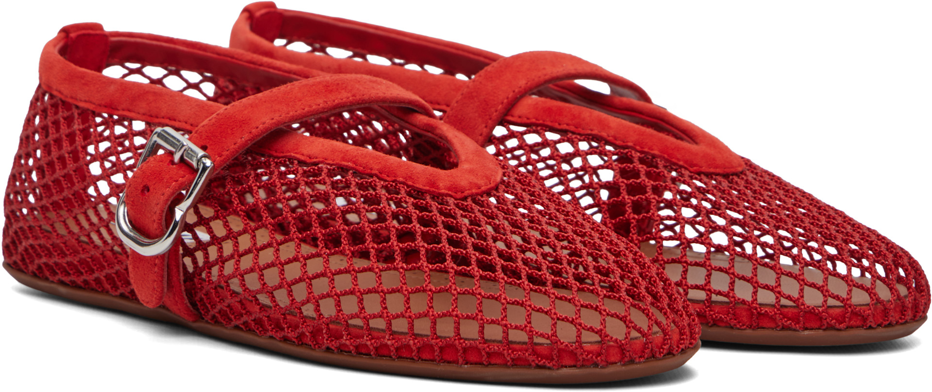 ALAÏA - Ballerines orange en résille