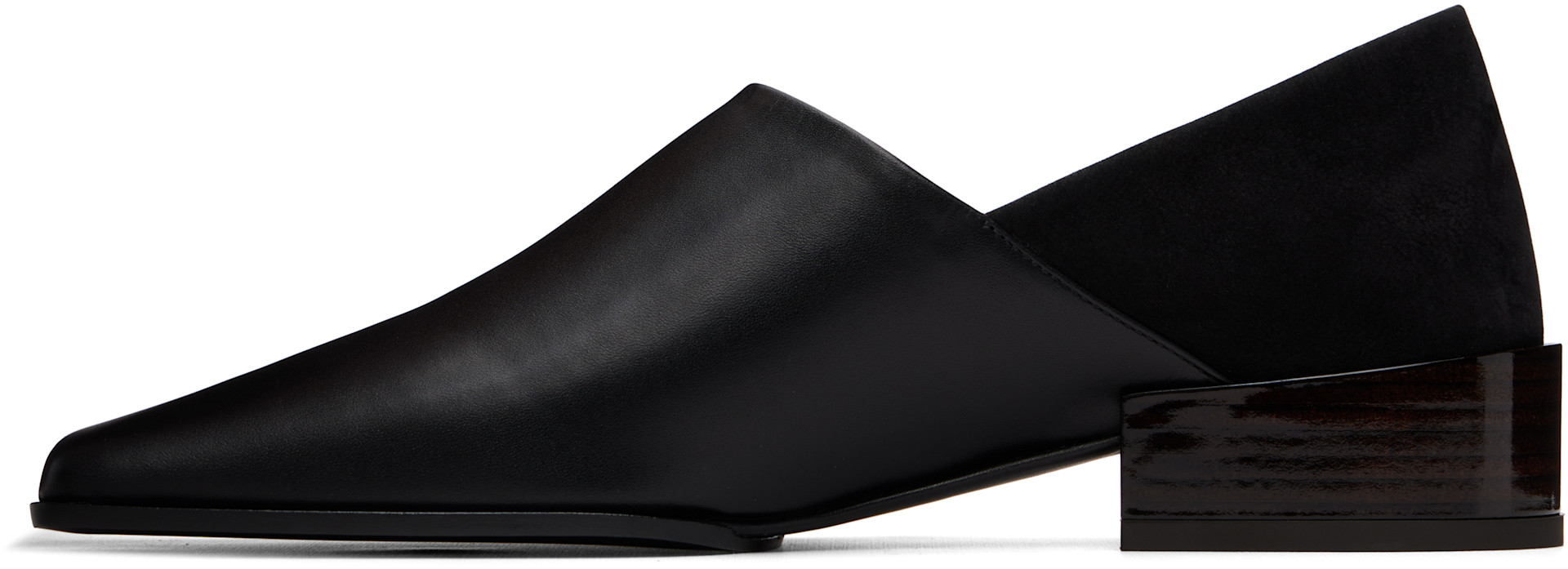 靴 MELTTHELADY square loafer 36 black ALAÏA: Black Square Slipper Loafers | SSENSE
