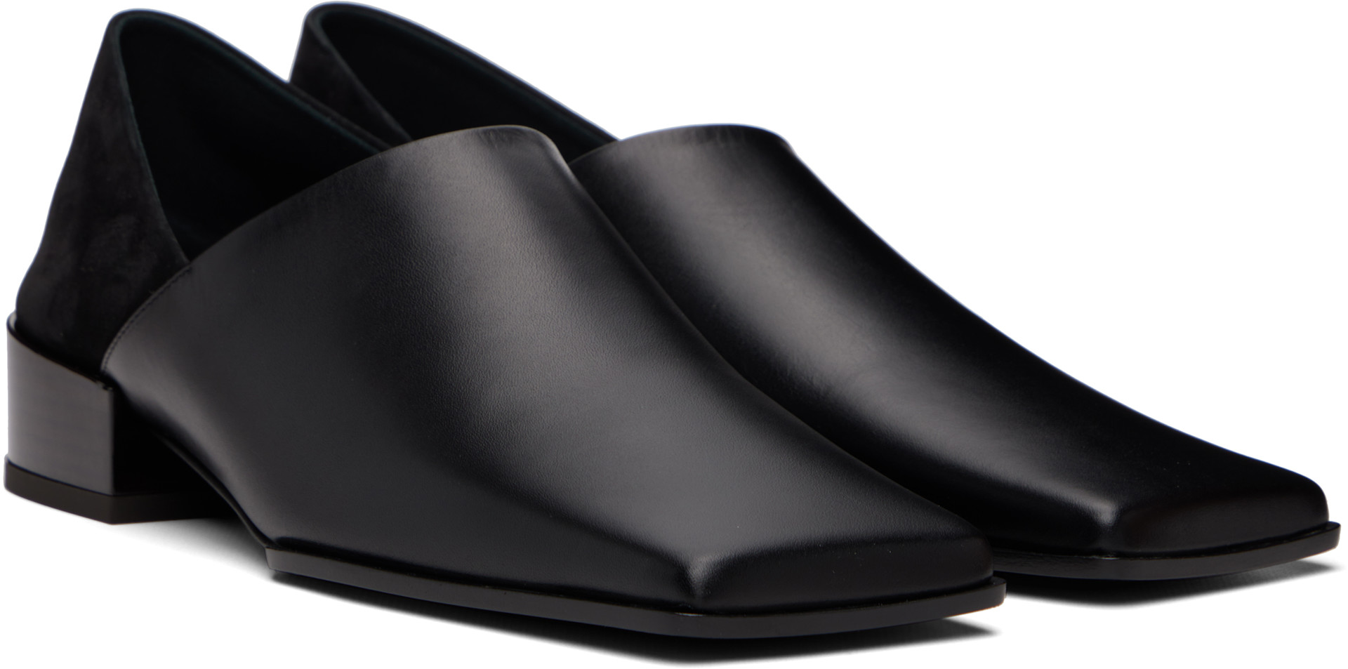 ALAÏA: Black Square Slipper Loafers | SSENSE