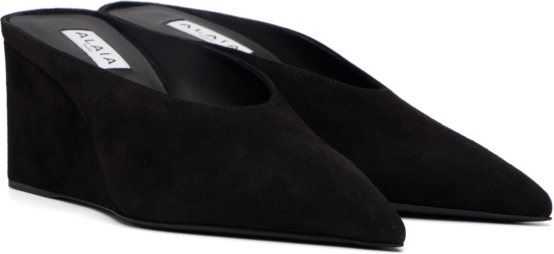 ALAÏA - Chaussures à talon compensé de style mule Cube noires