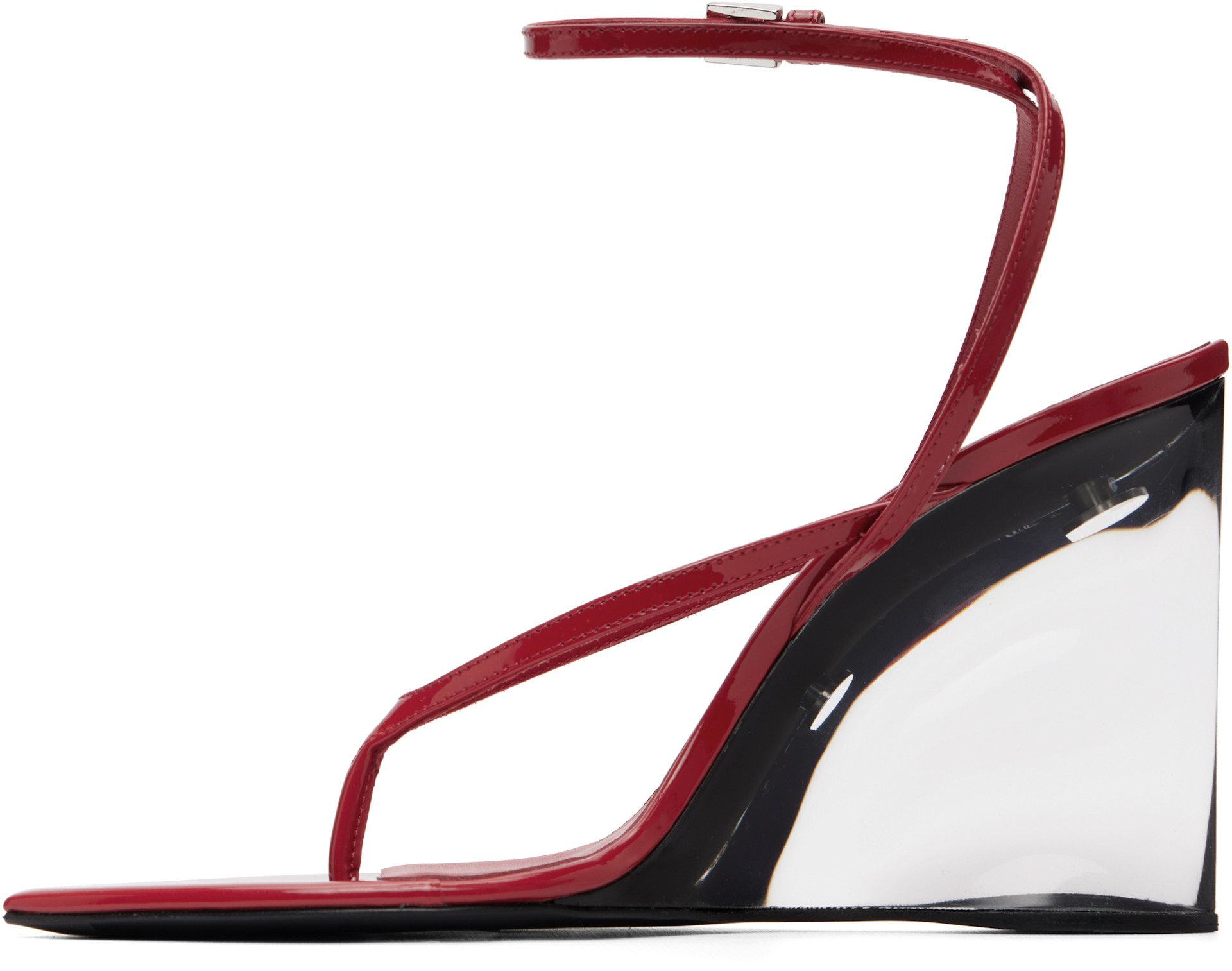 ALAÏA: レッド Invisible トングヒール サンダル | SSENSE 日本
