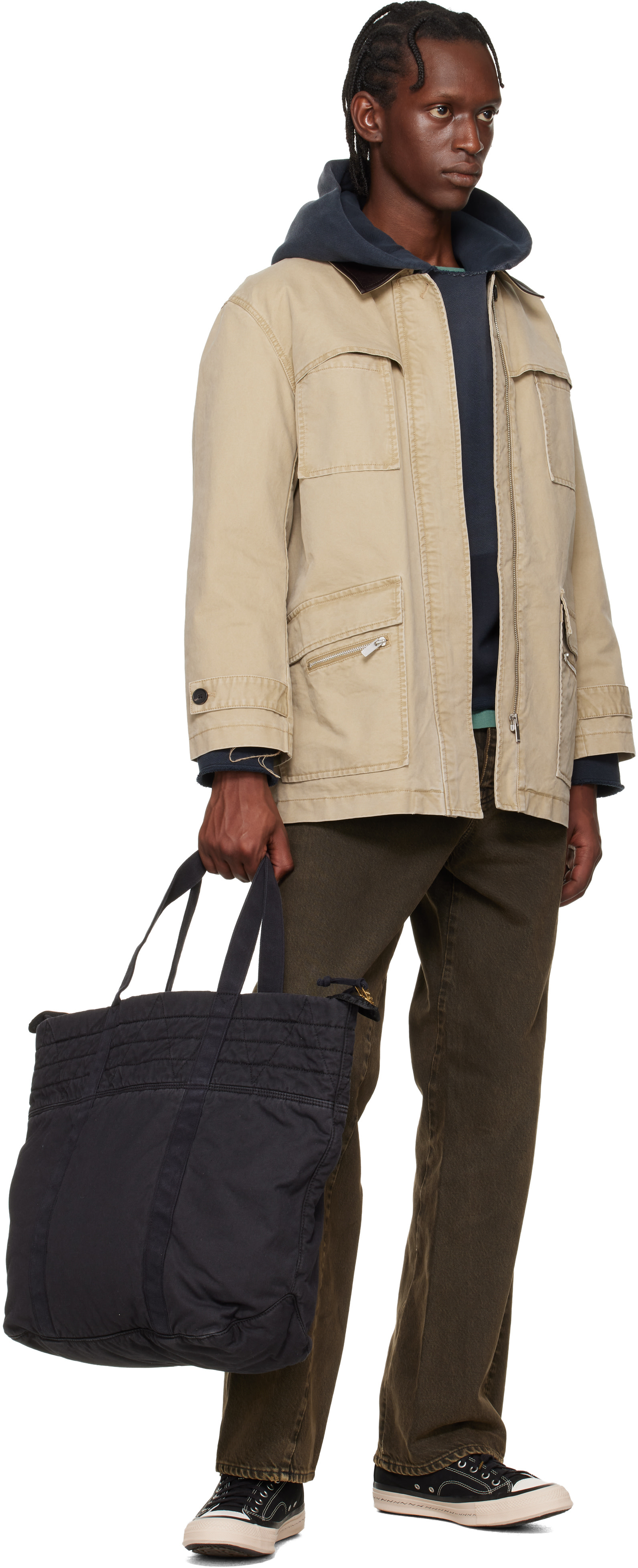 visvim - 블랙 라지 N.A.P. 토트백
