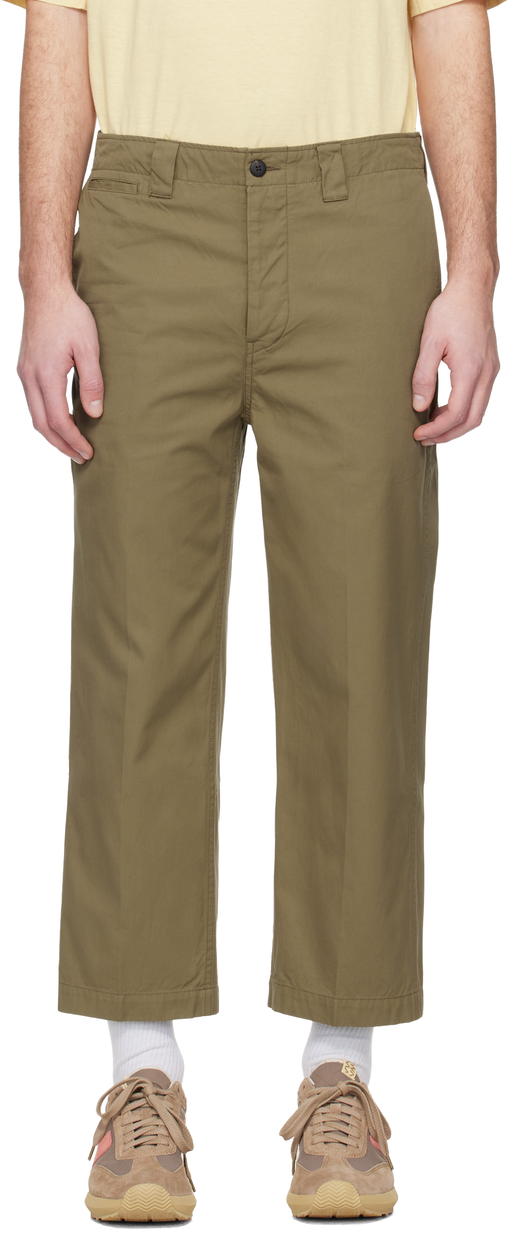 visvim: Khaki Leaguers Chino Trousers | SSENSE Denmark