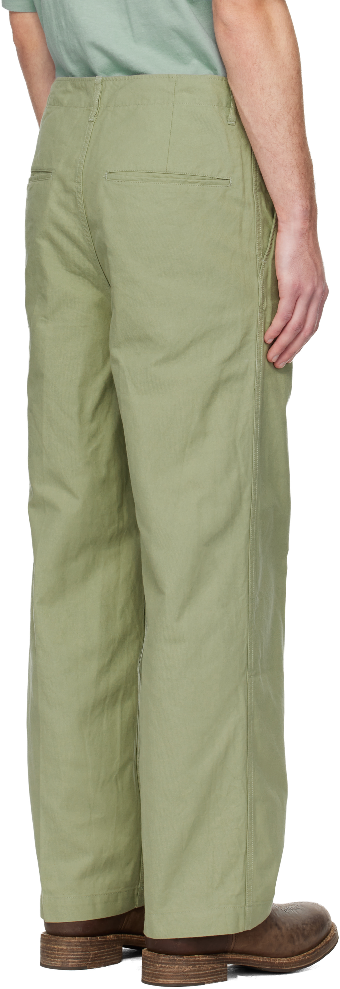 visvim - Pantalon chino ample Ex vert