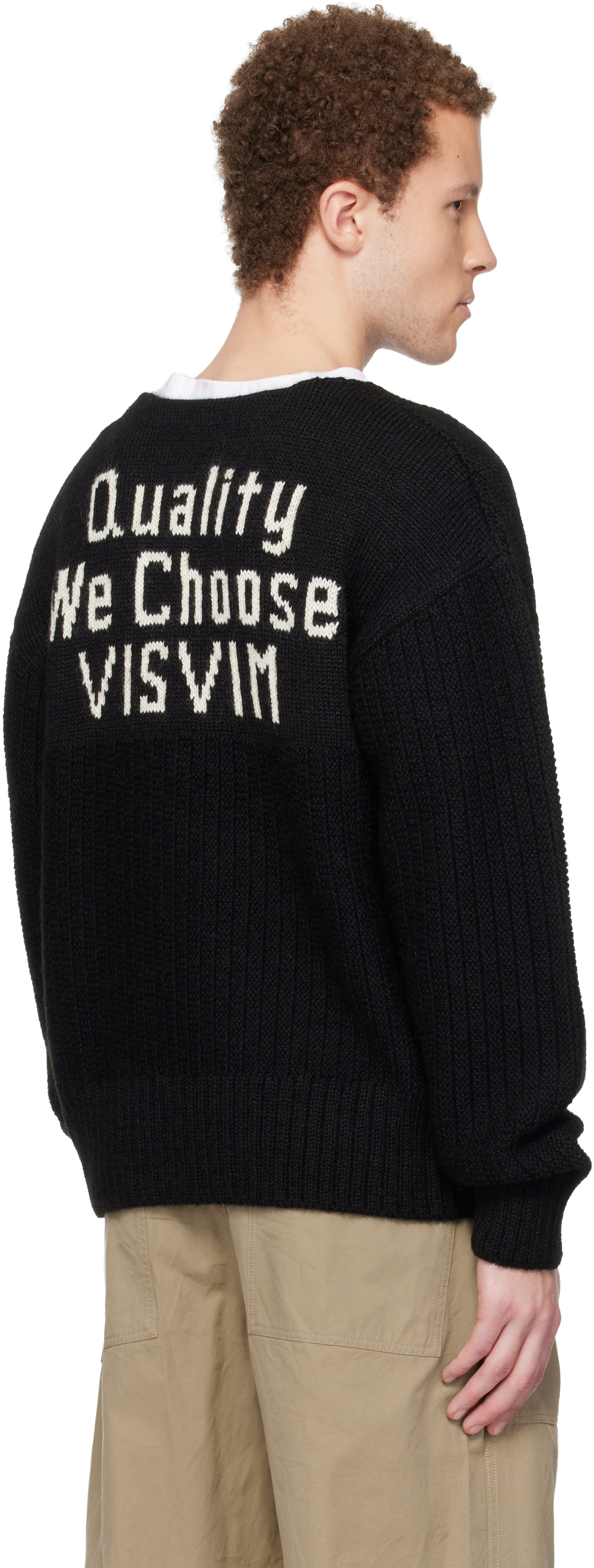visvim - Pull noir à col bateau