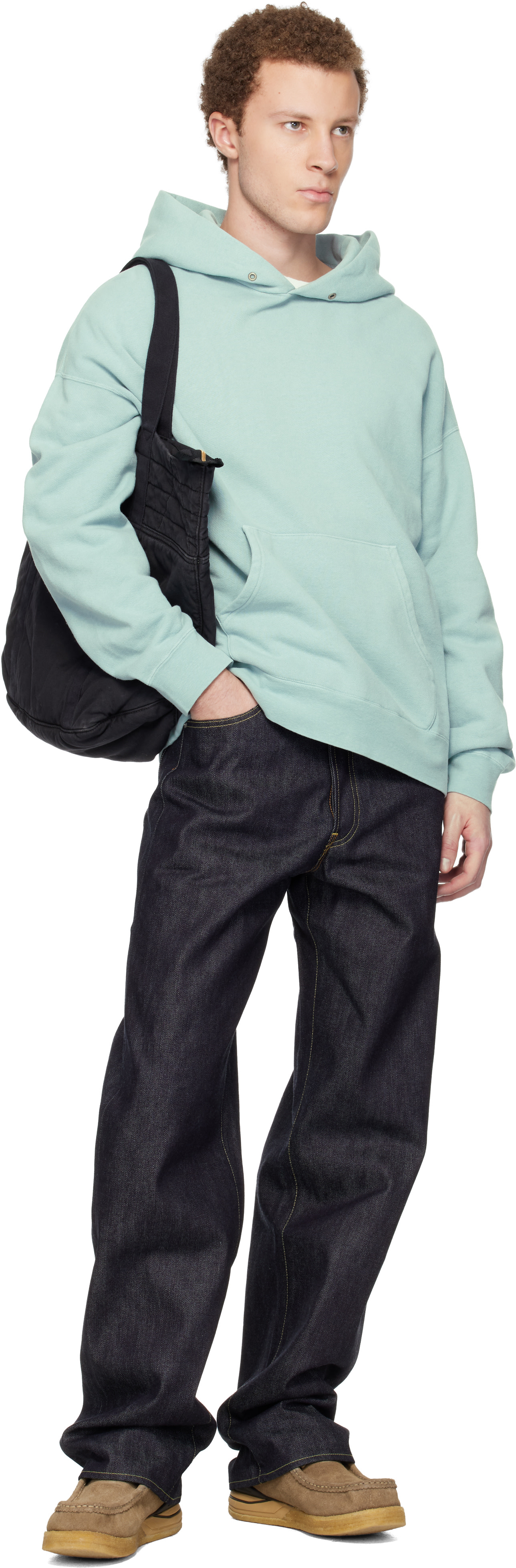 visvim - Pull à capuche surdimensionné P.O. bleu