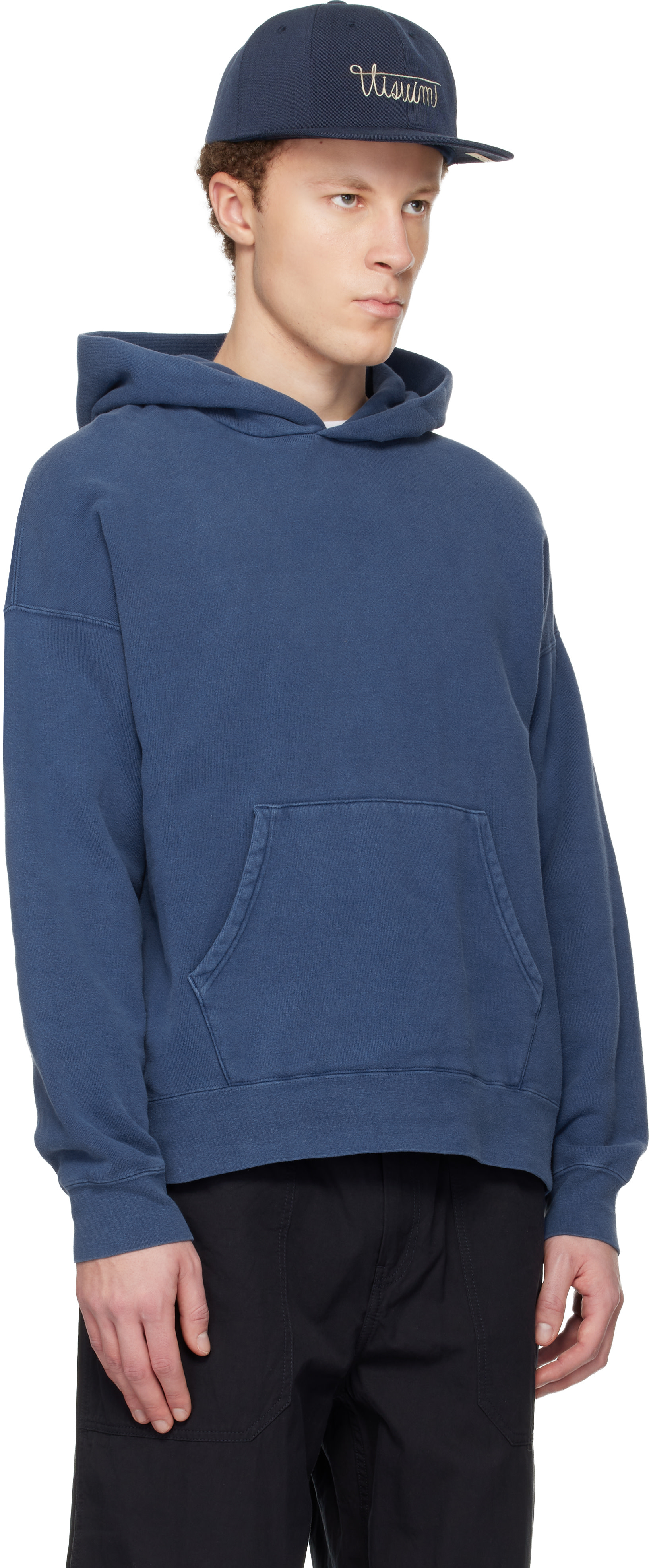 visvim - Pull à capuche surdimensionné bleu