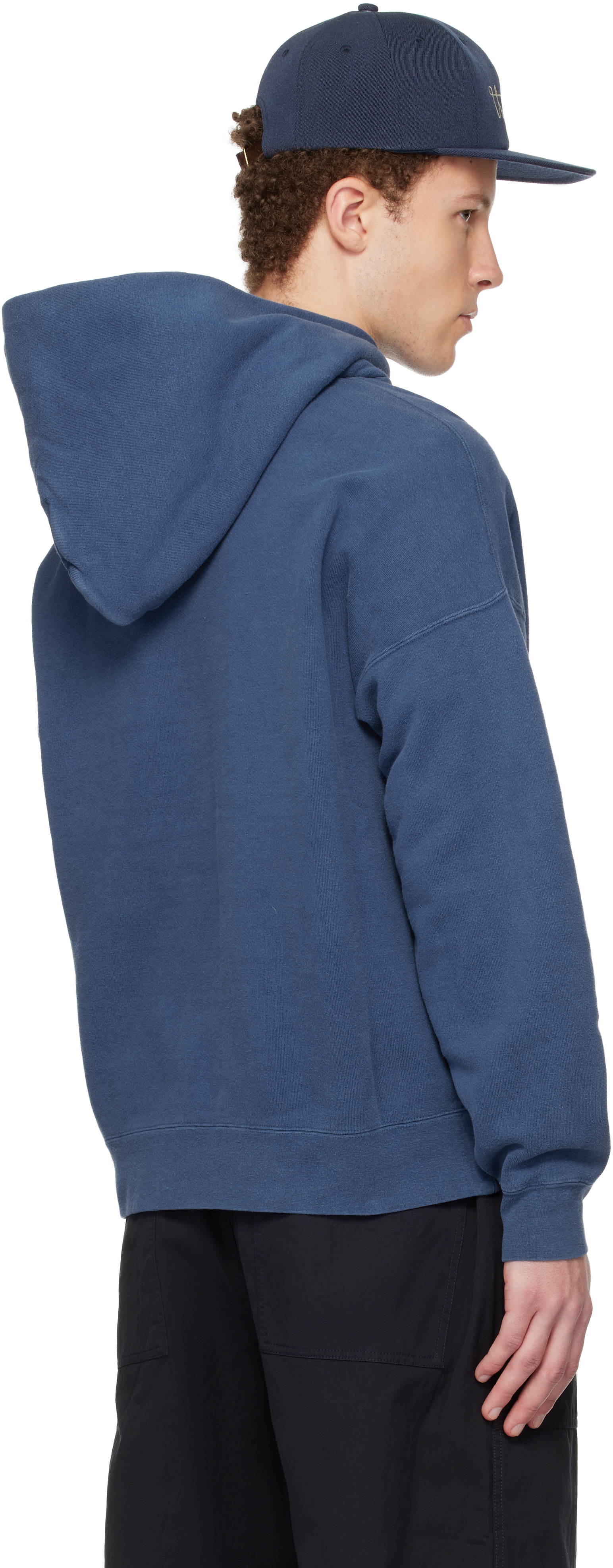 visvim - Pull à capuche surdimensionné bleu