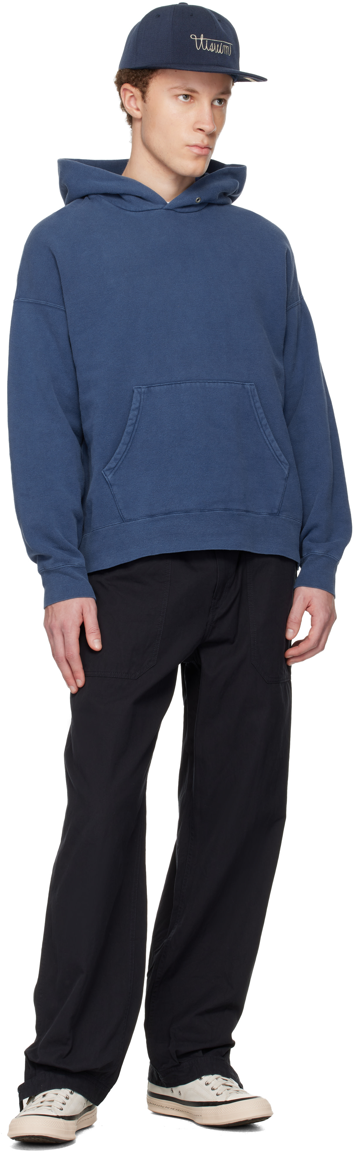 visvim: Blue Jumbo SB P.O. Hoodie | SSENSE