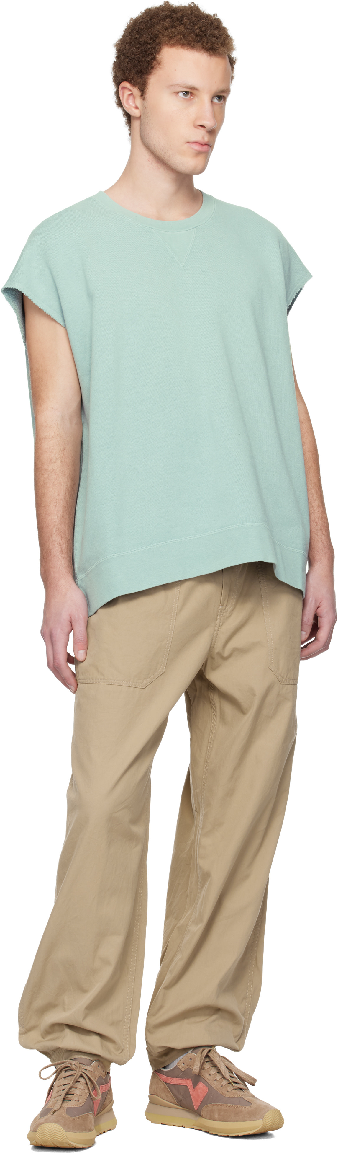 visvim - Pull molletonné sans manches Mondo DMGD bleu