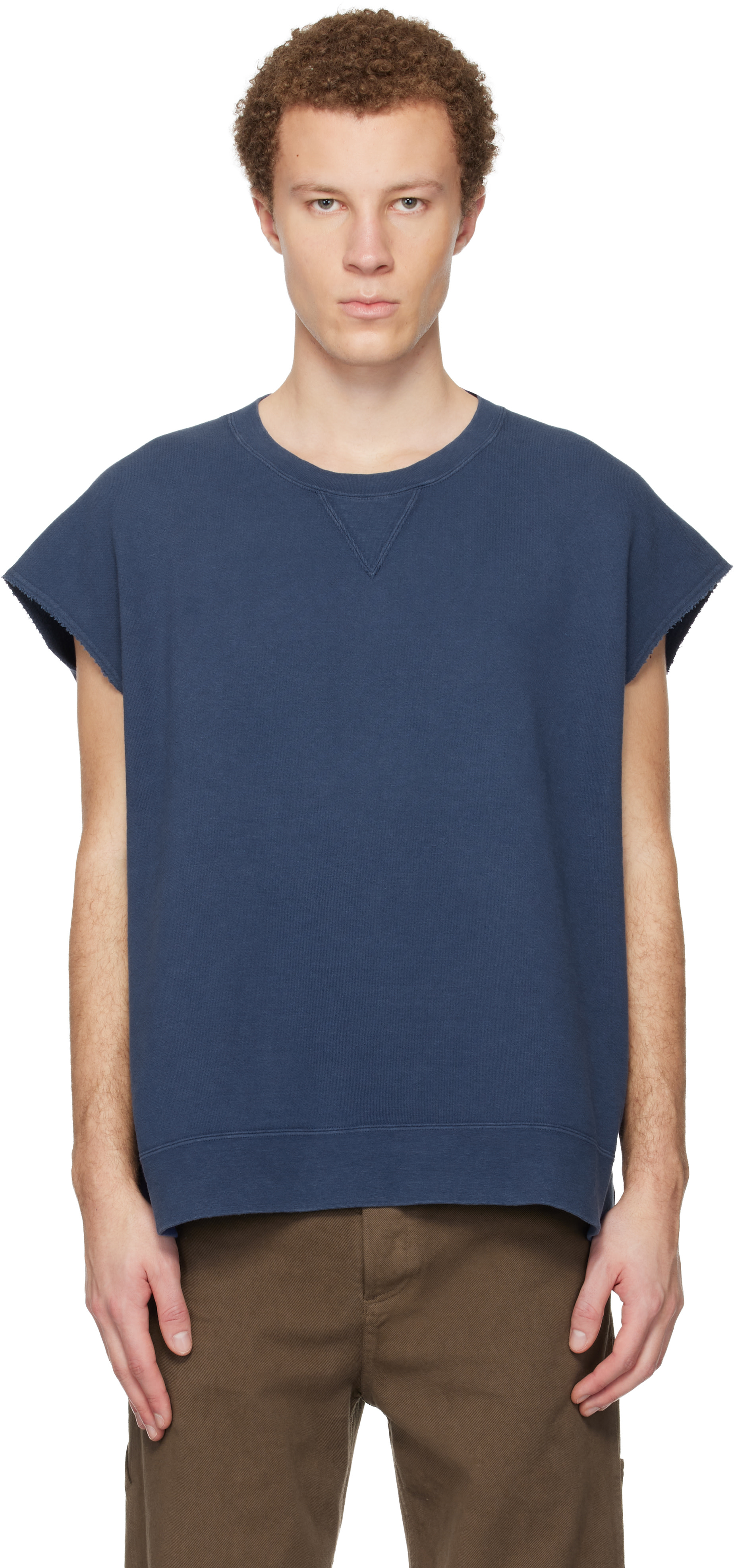 visvim: Blue Mondo S/L DMGD Sweatshirt | SSENSE Italy