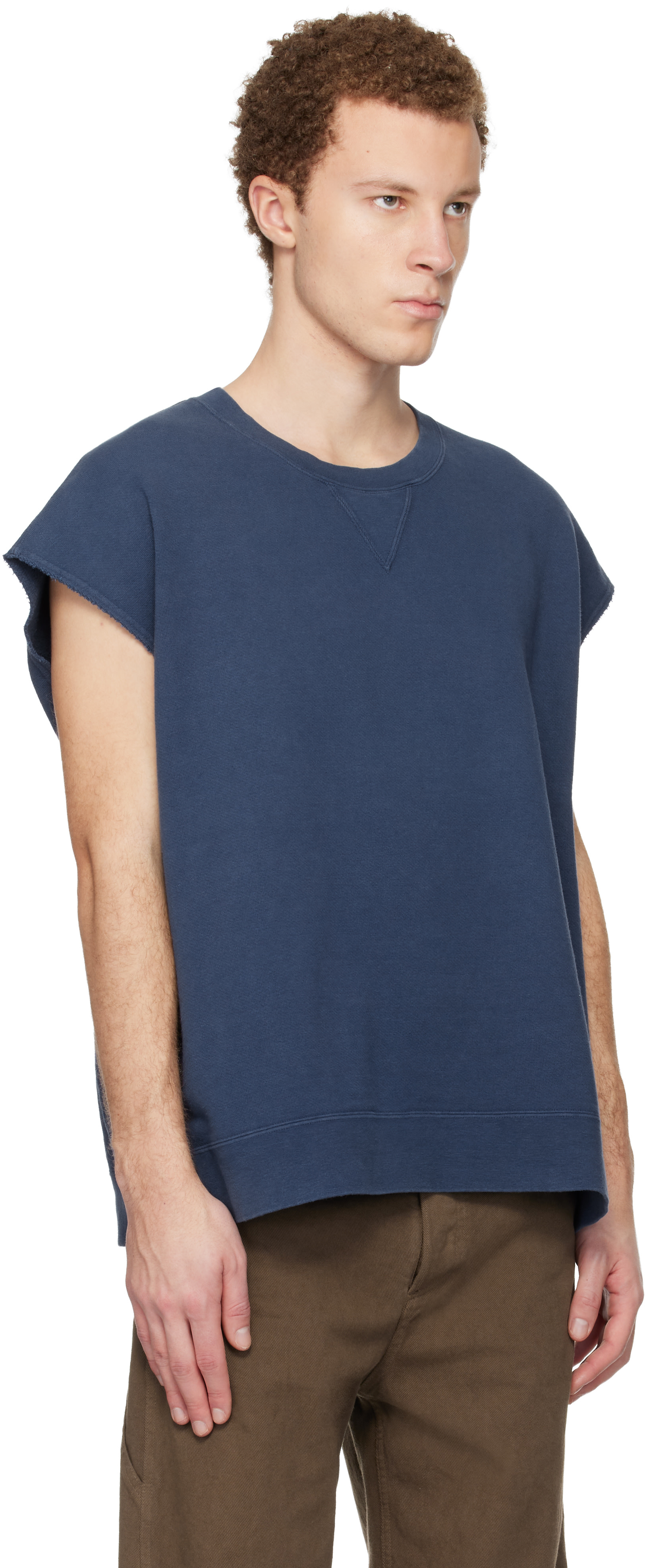 visvim - Pull molletonné sans manches Mondo DMGD bleu