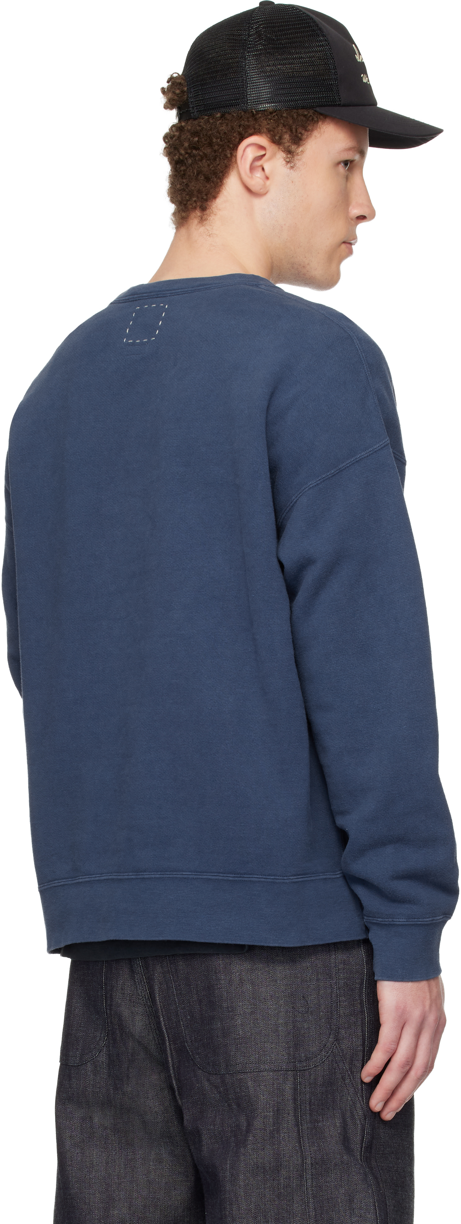 visvim - 블루 점보 SB L/S DMGD 스웨트셔츠